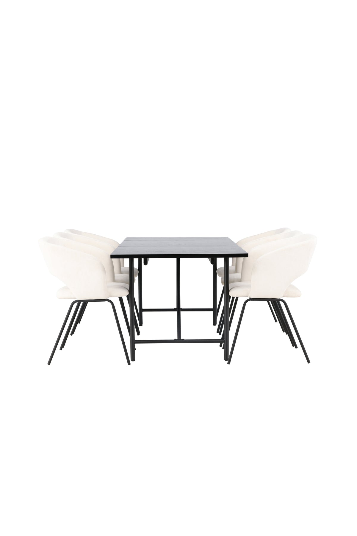 Astrid Esszimmerset + Day 200cm/6St. in Schwarz, gebrochenes Weiss präsentiert im Onlineshop von KAQTU Design AG. Esszimmerset ist von Venture Home