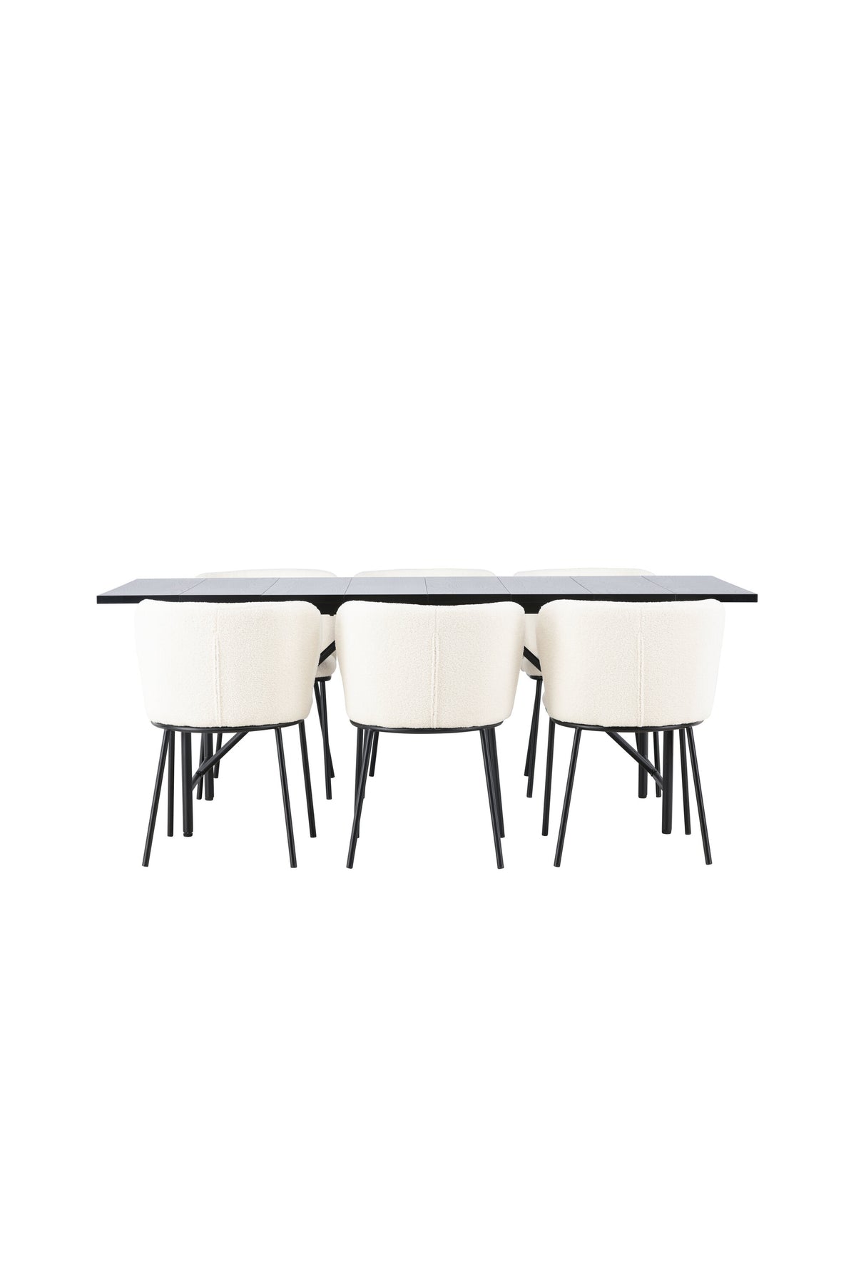 Astrid Esszimmerset + Edina 200cm/6St. in Schwarz-Weiss präsentiert im Onlineshop von KAQTU Design AG. Esszimmerset ist von Venture Home