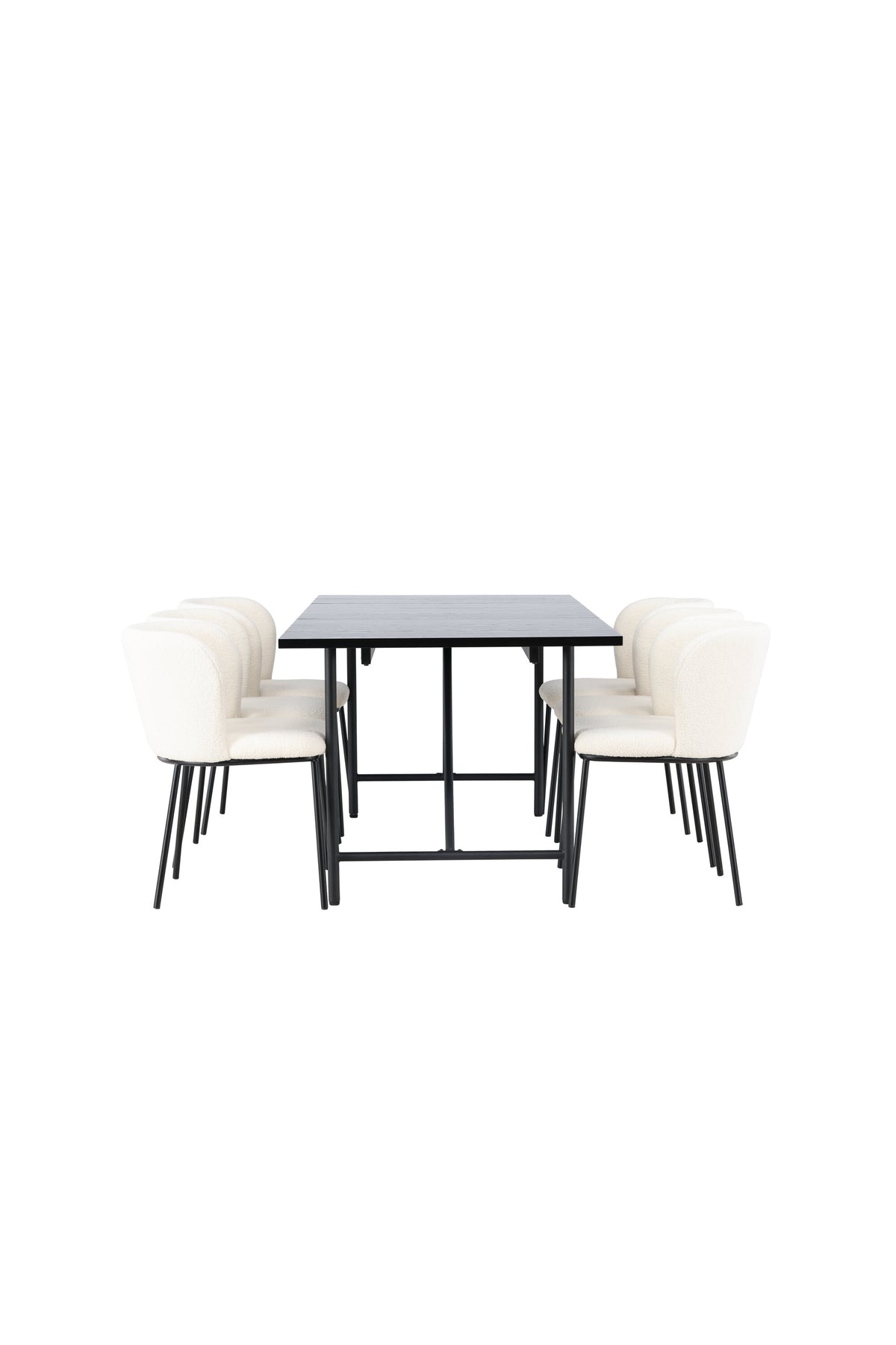 Astrid Esszimmerset + Edina 200cm/6St. in Schwarz-Weiss präsentiert im Onlineshop von KAQTU Design AG. Esszimmerset ist von Venture Home