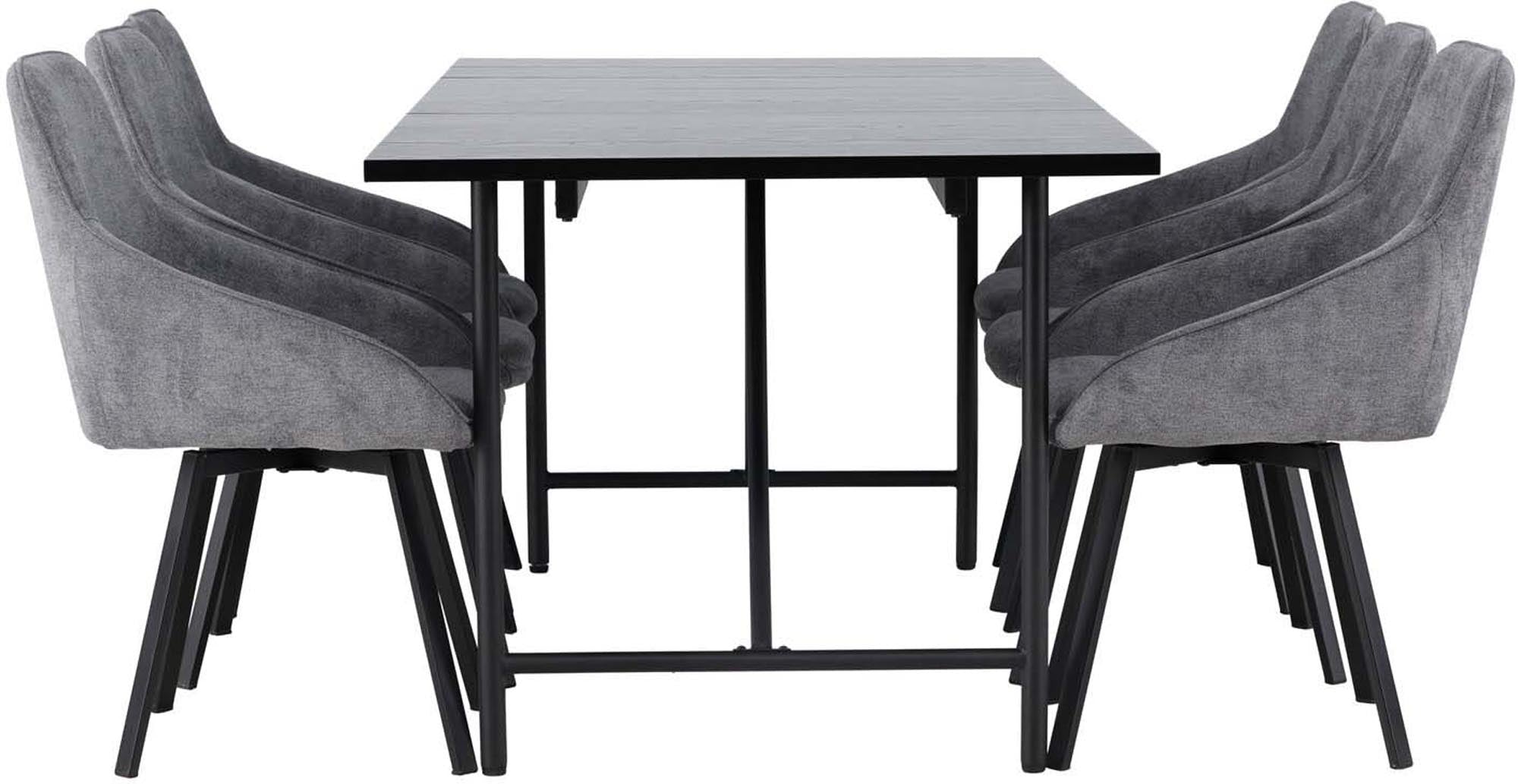 Modernes Esszimmerset Astrid mit 200cm Tisch und 6 bequemen Rosie-Stühlen. Perfekt für festliche Anlässe und gemütliche Zusammenkünfte.