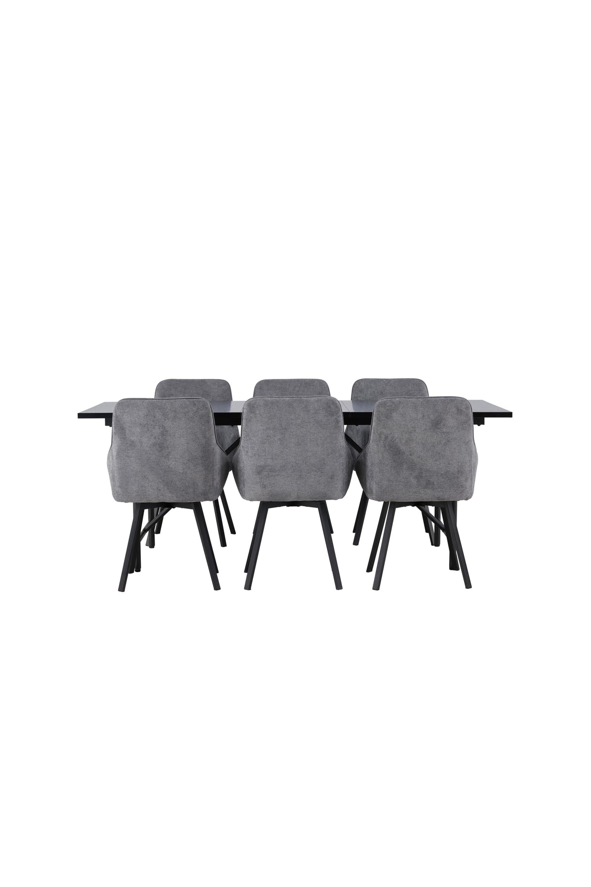 Astrid Esszimmerset + Rosie 200cm/6St. in Schwarzgrau präsentiert im Onlineshop von KAQTU Design AG. Esszimmerset ist von Venture Home