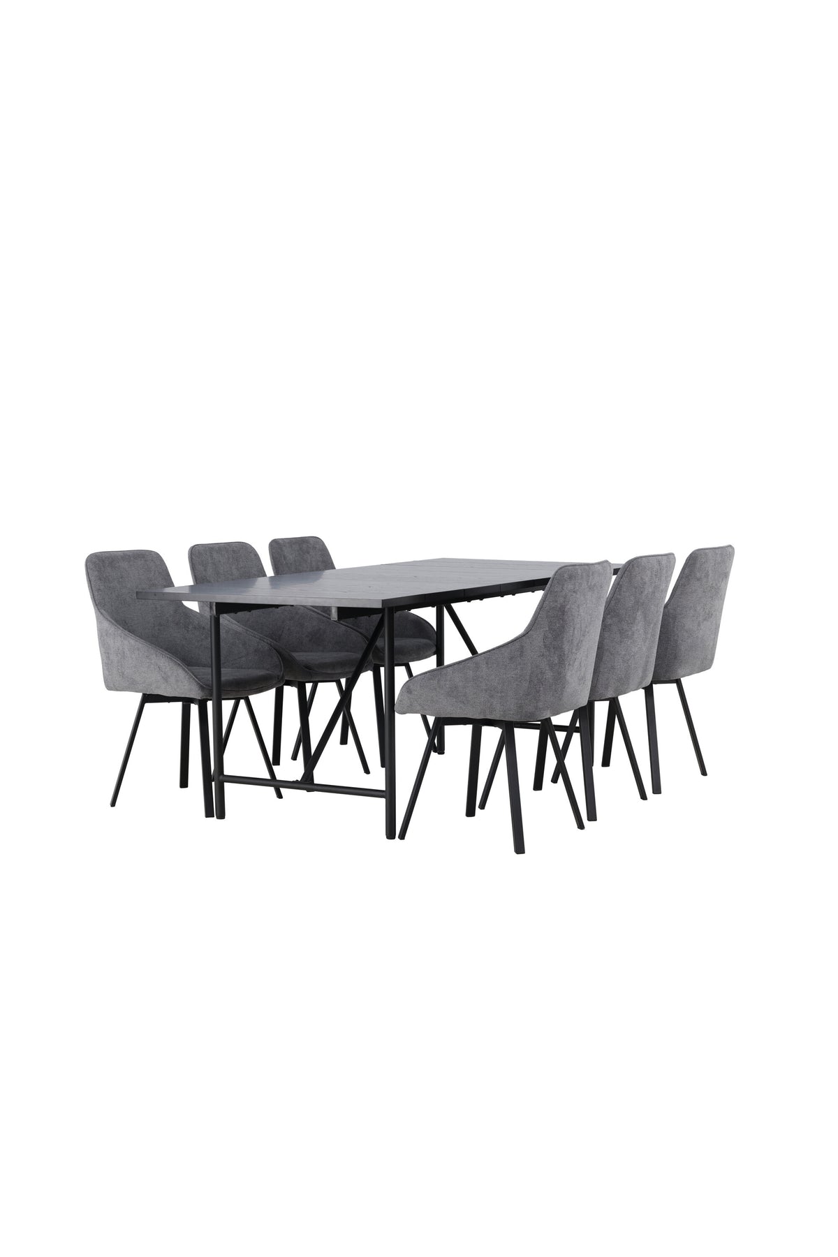 Astrid Esszimmerset + Rosie 200cm/6St. in Schwarzgrau präsentiert im Onlineshop von KAQTU Design AG. Esszimmerset ist von Venture Home