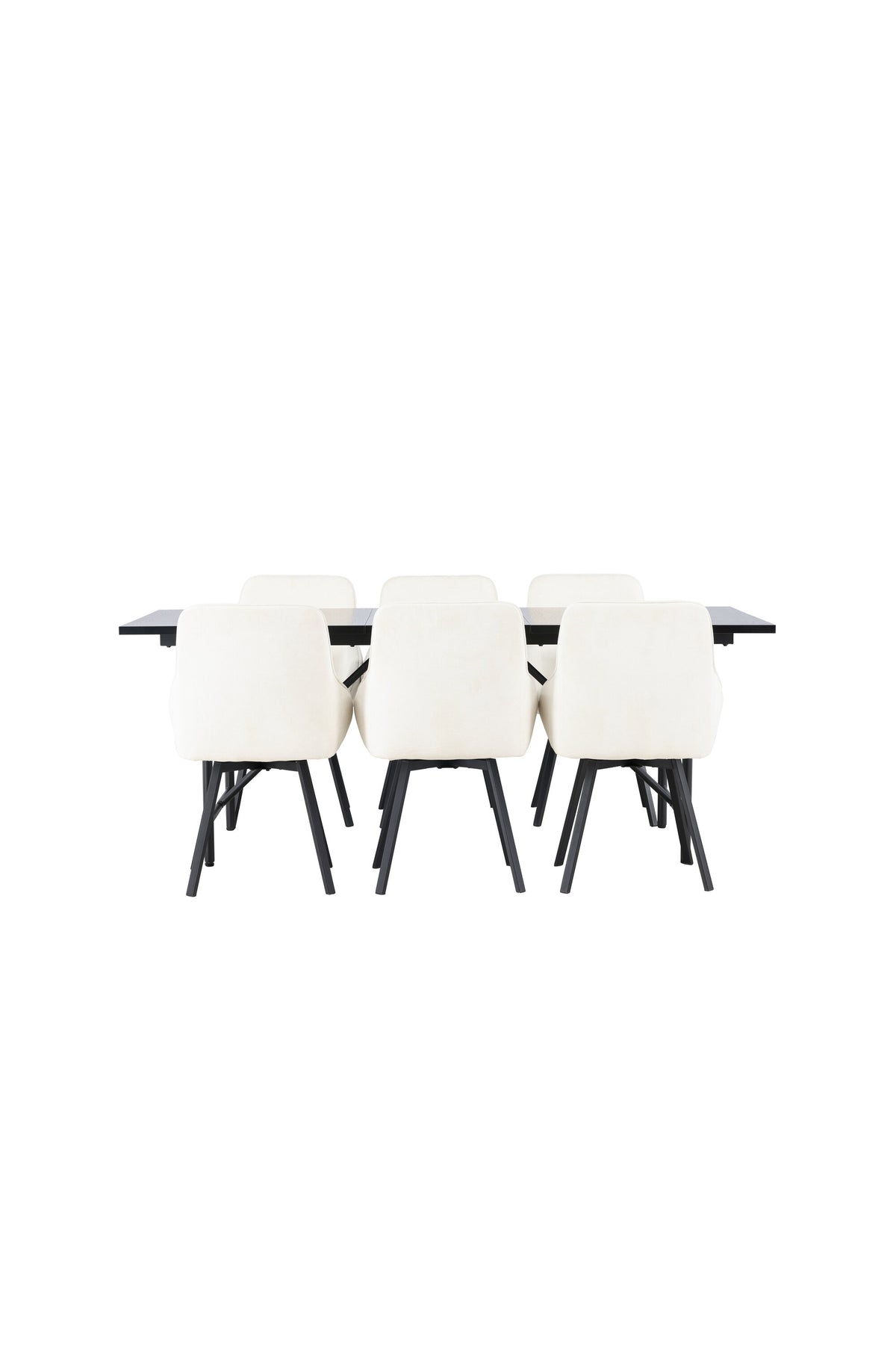 Astrid Esszimmerset + Rosie 200cm/6St. in Beige, Schwarz präsentiert im Onlineshop von KAQTU Design AG. Esszimmerset ist von Venture Home