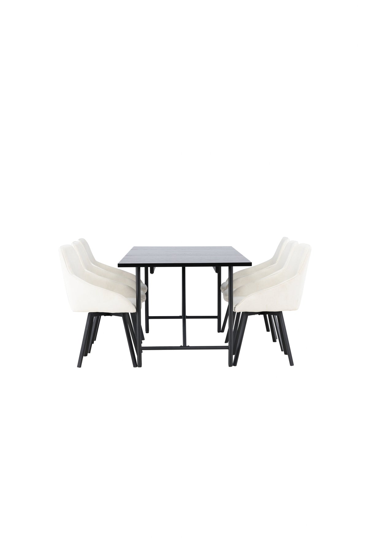 Astrid Esszimmerset + Rosie 200cm/6St. in Beige, Schwarz präsentiert im Onlineshop von KAQTU Design AG. Esszimmerset ist von Venture Home