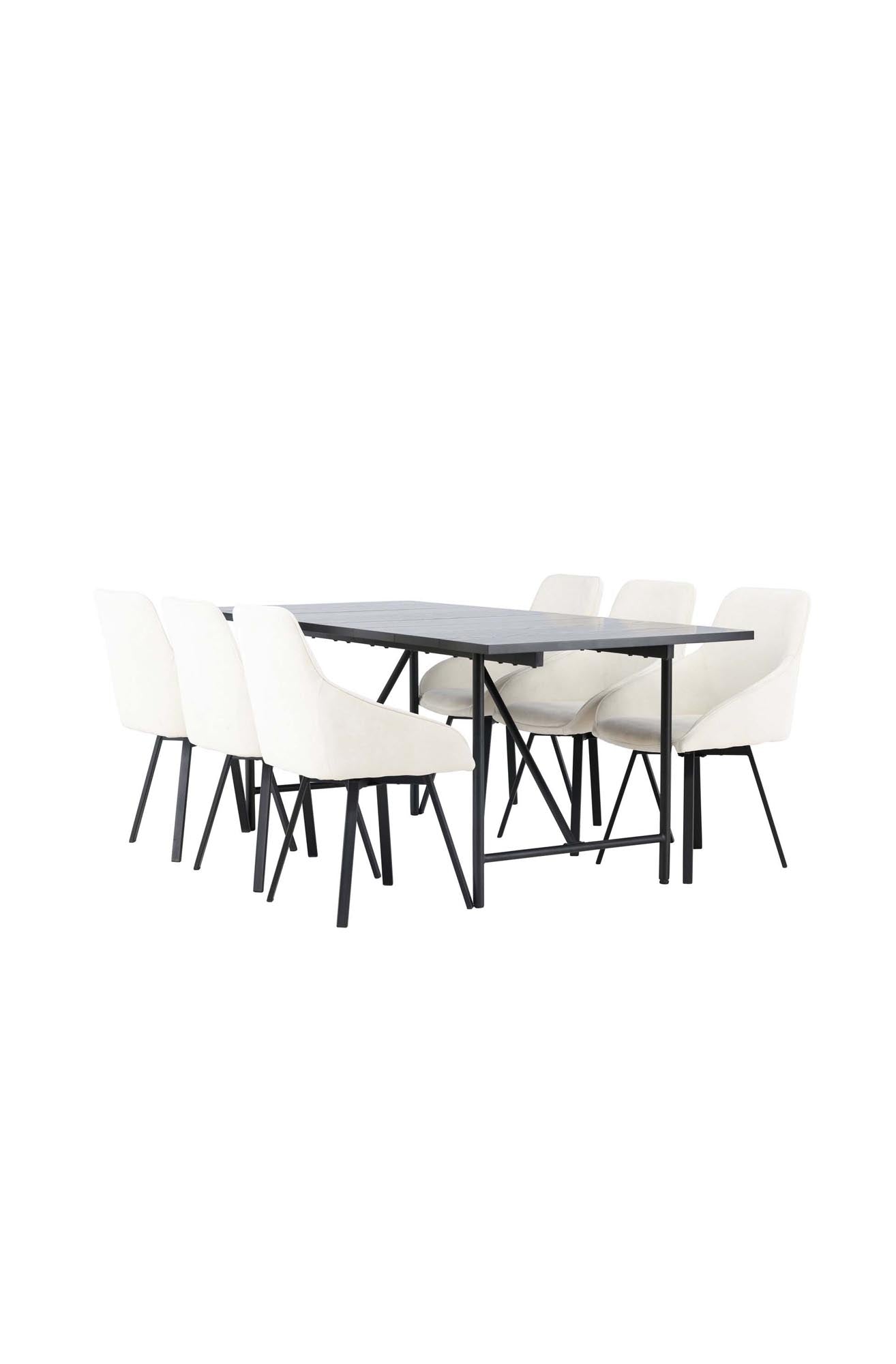 Elegantes Astrid Esszimmerset 200cm mit 6 Stühlen von Venture Home.