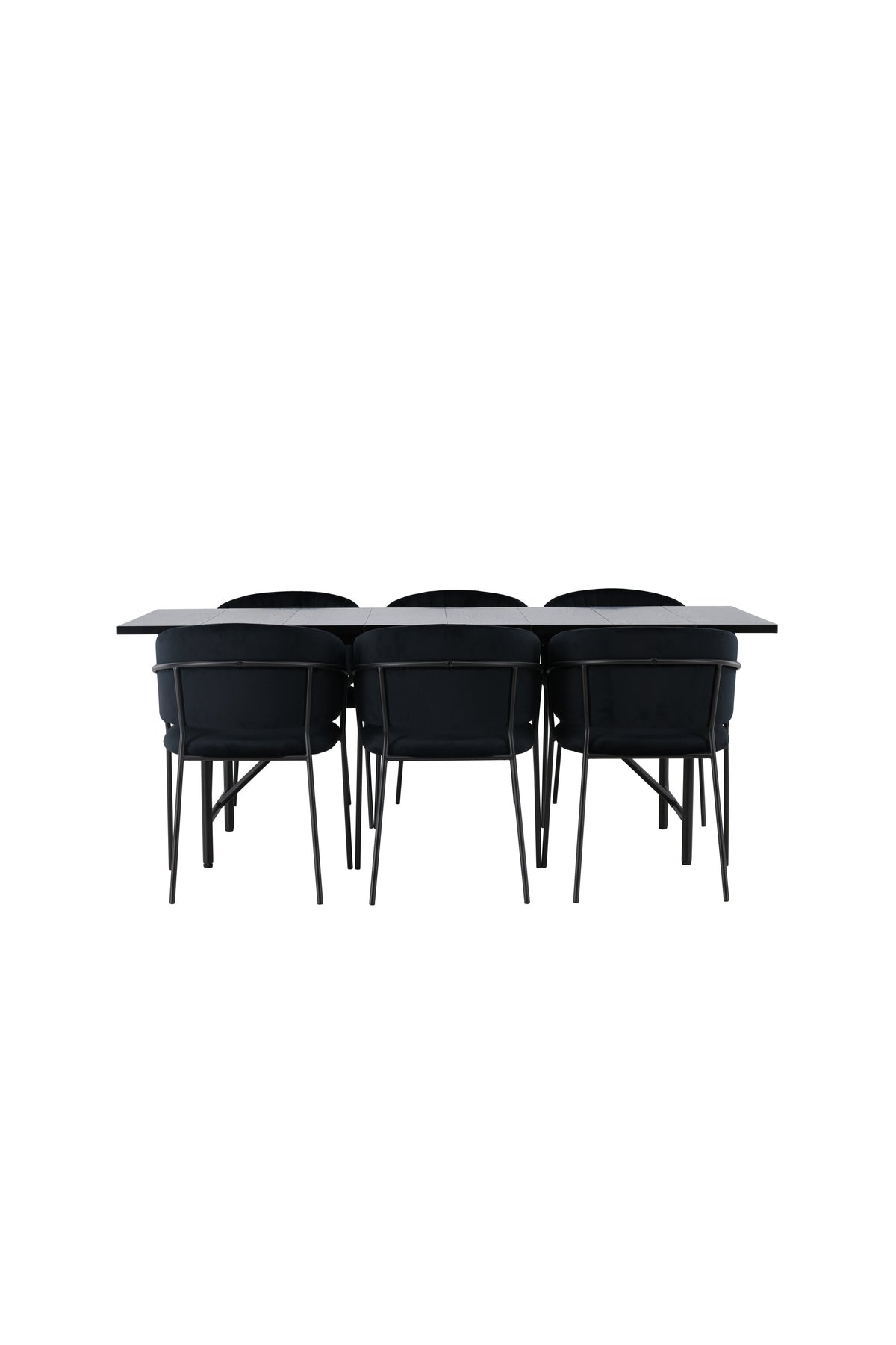 Astrid Esszimmerset + Selma 200cm/6St. in Schwarz präsentiert im Onlineshop von KAQTU Design AG. Esszimmerset ist von Venture Home