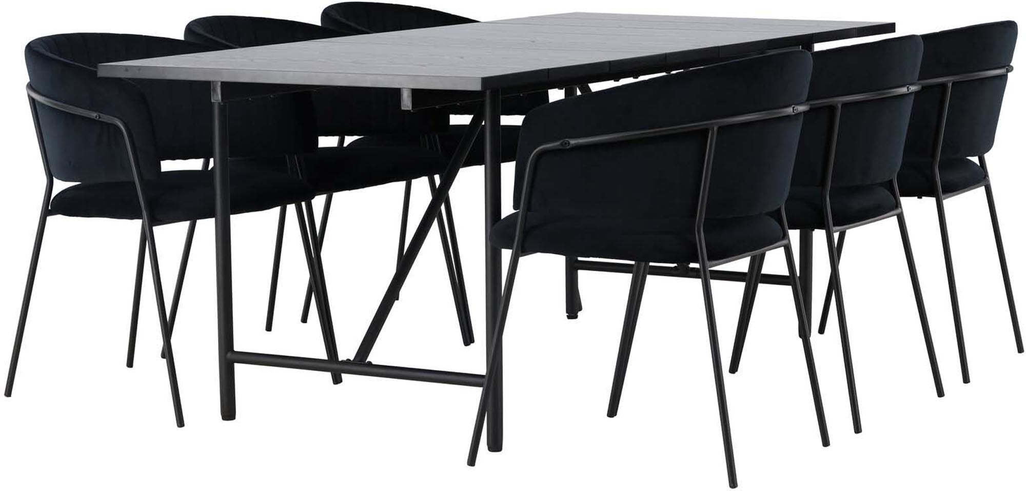 Stilvolles Esszimmerset Astrid mit 6 Selma Stühlen, 200cm, von Venture.