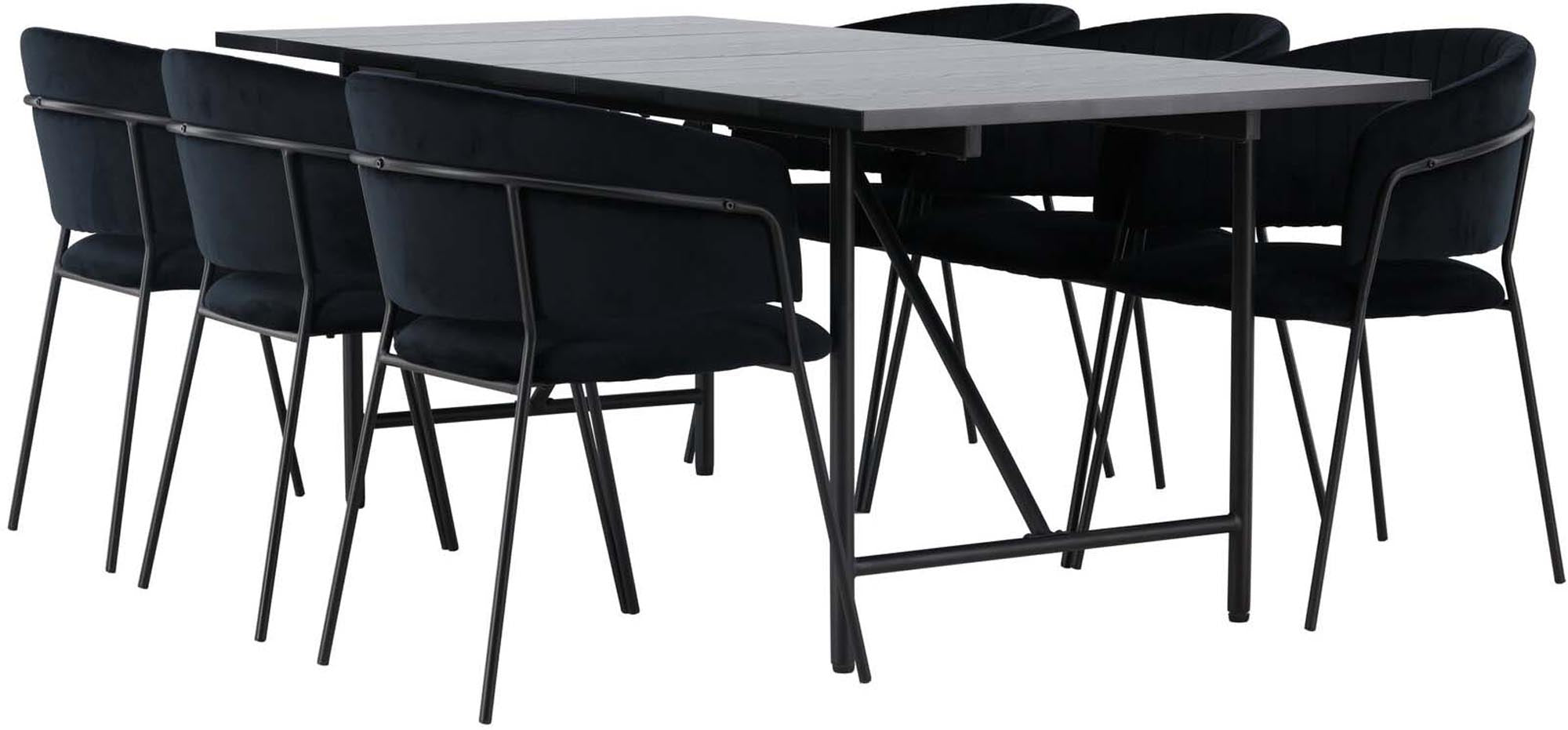 Modernes Astrid Esszimmerset mit 6 Selma Stühlen, 200cm, von Venture.