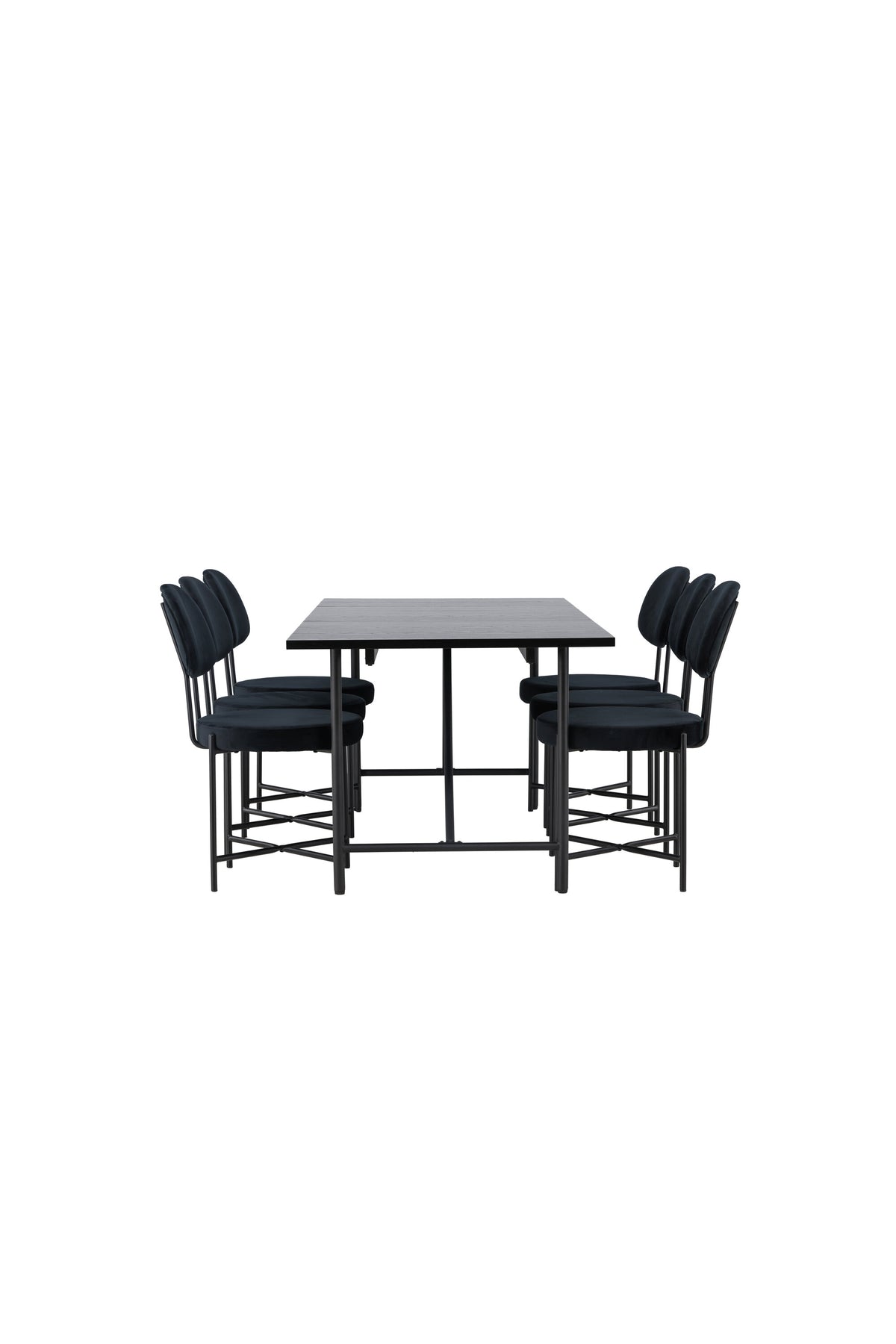 Astrid Esszimmerset + Stella 200cm/6St. in Schwarz präsentiert im Onlineshop von KAQTU Design AG. Esszimmerset ist von Venture Home
