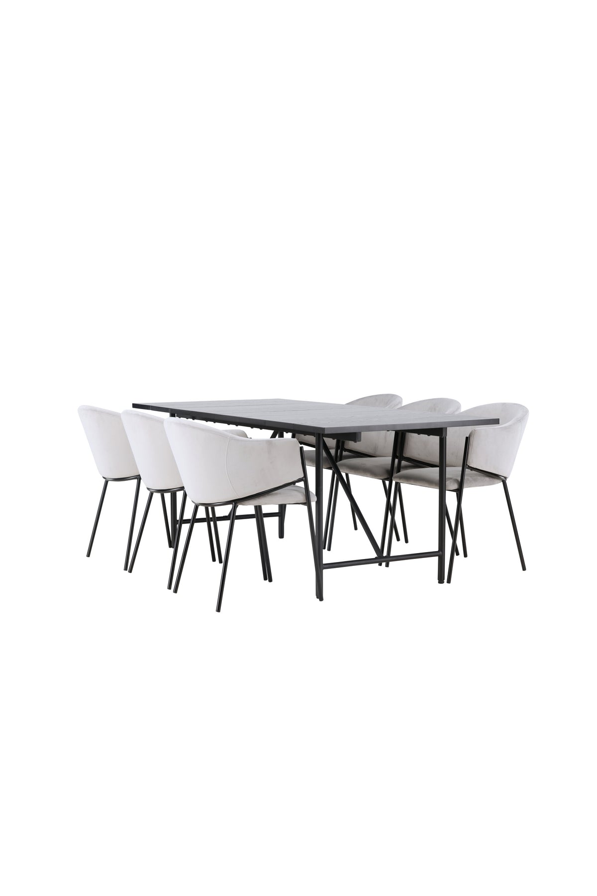 Astrid Esszimmerset + Evelina 200cm/6St. in Schwarzgrau präsentiert im Onlineshop von KAQTU Design AG. Esszimmerset ist von Venture Home