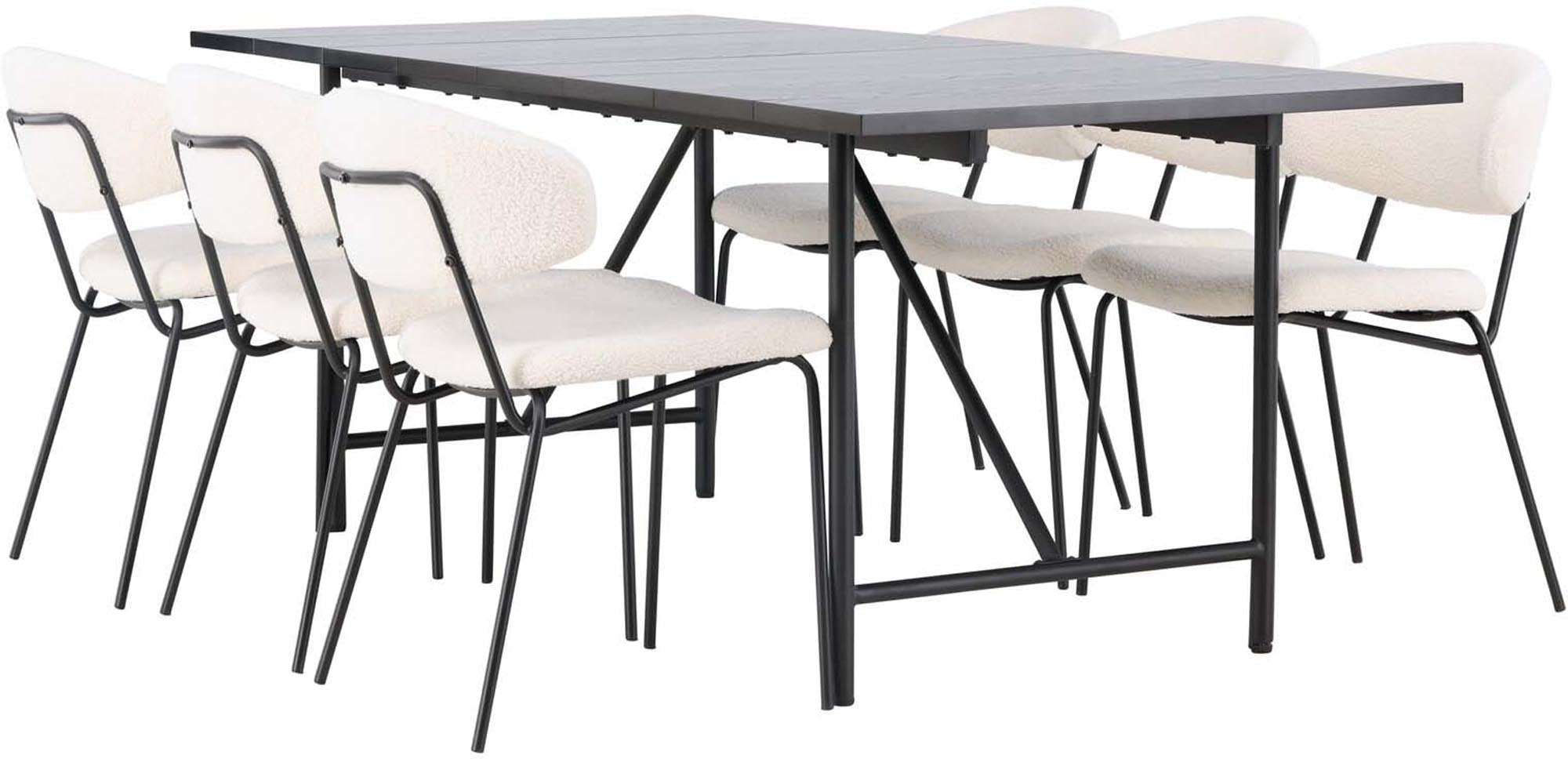 Elegantes Esszimmerset Astrid & Chico, 200cm Tisch, 6 Stühle.