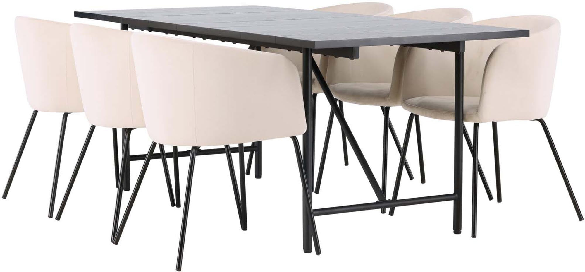 Stilvolles Esszimmerset mit skandinavischem Design, ideal für gesellige Abende und festliche Anlässe. Hochwertige Materialien und elegantes Ambiente.