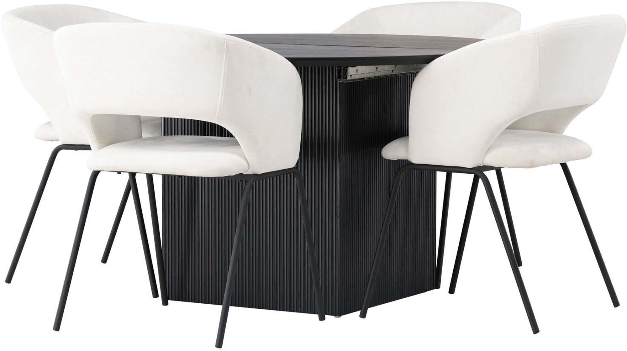 Stilvolles Matilda Esszimmerset für gesellige Abende, ⌀130cm.