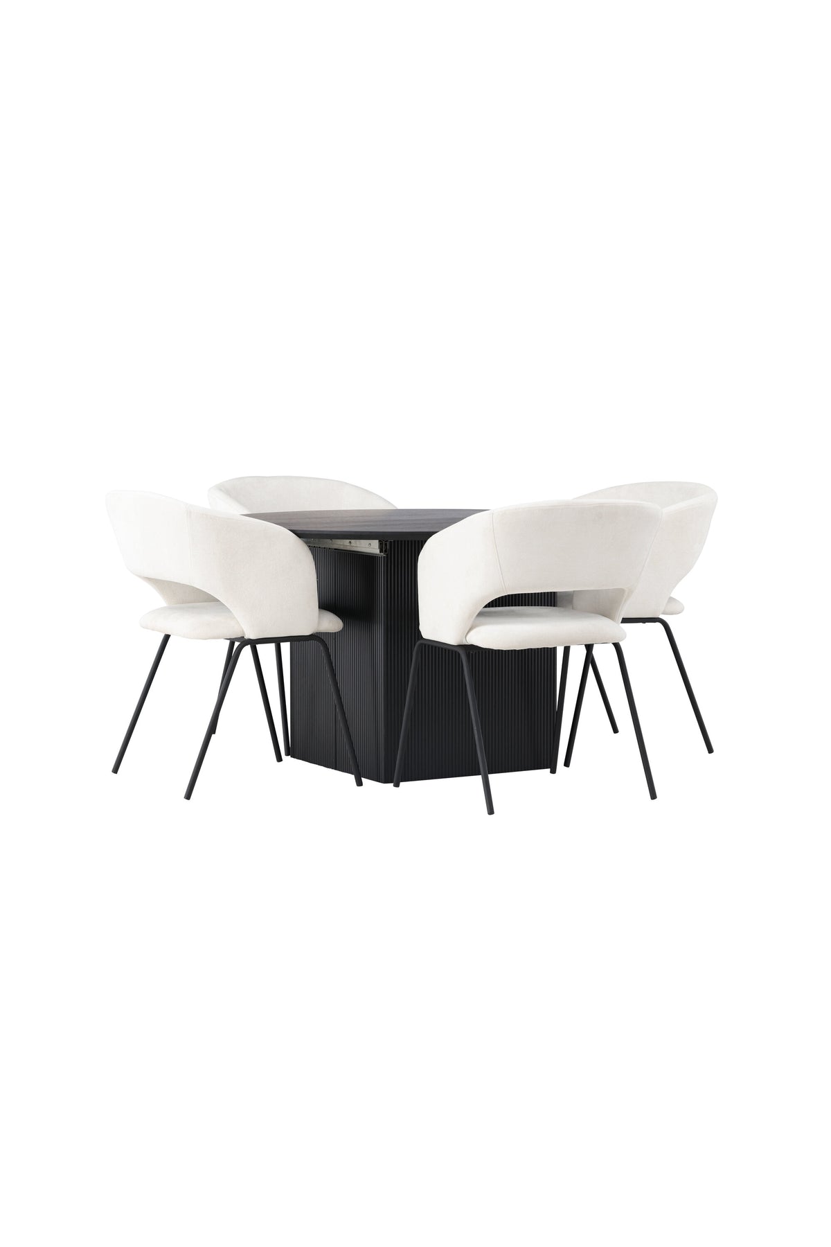 Matilda Esszimmerset + Day ⌀130cm/4St. in Schwarz, gebrochenes Weiss präsentiert im Onlineshop von KAQTU Design AG. Esszimmerset ist von Venture Home
