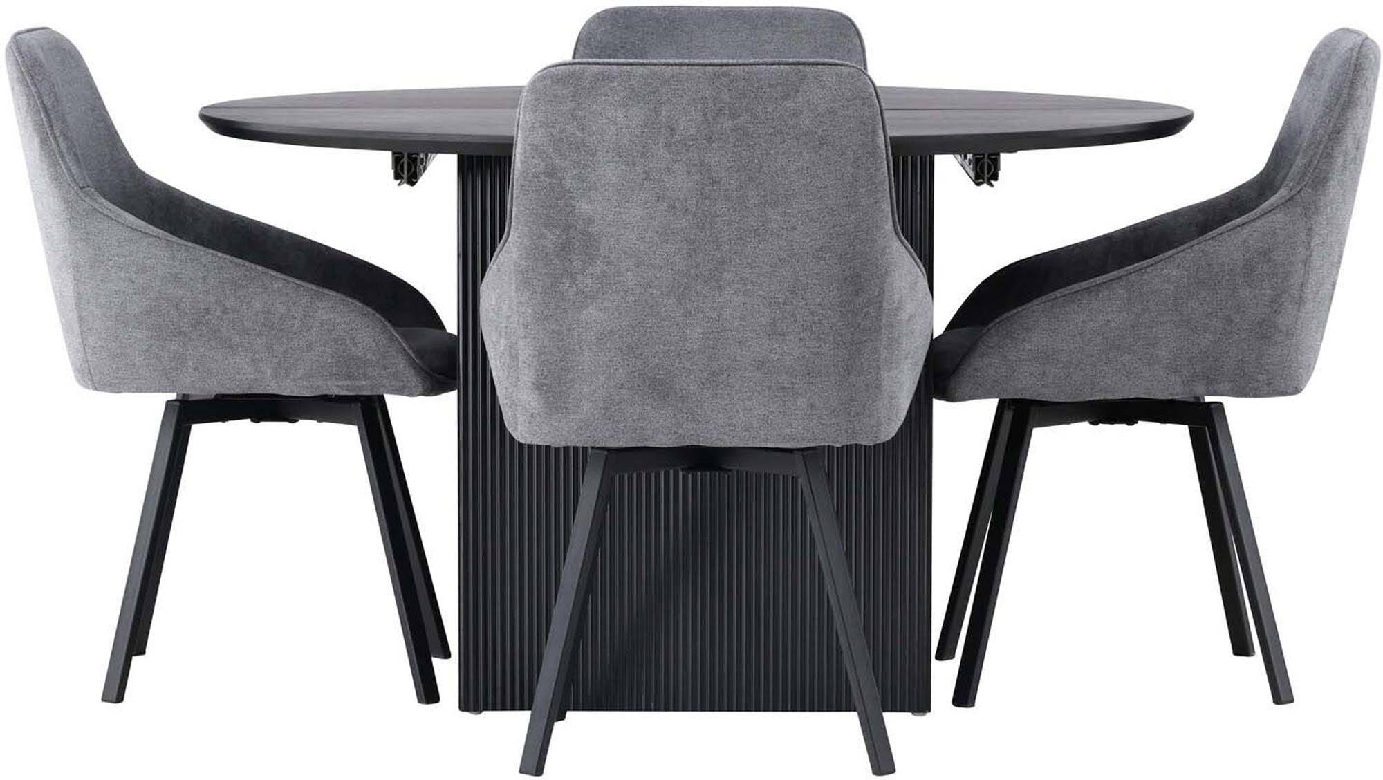 Modernes Matilda Esszimmerset mit Rosie, ausziehbarem Tisch (130cm) und 4 stilvollen, skandinavischen Stühlen für gemütliche Abende.