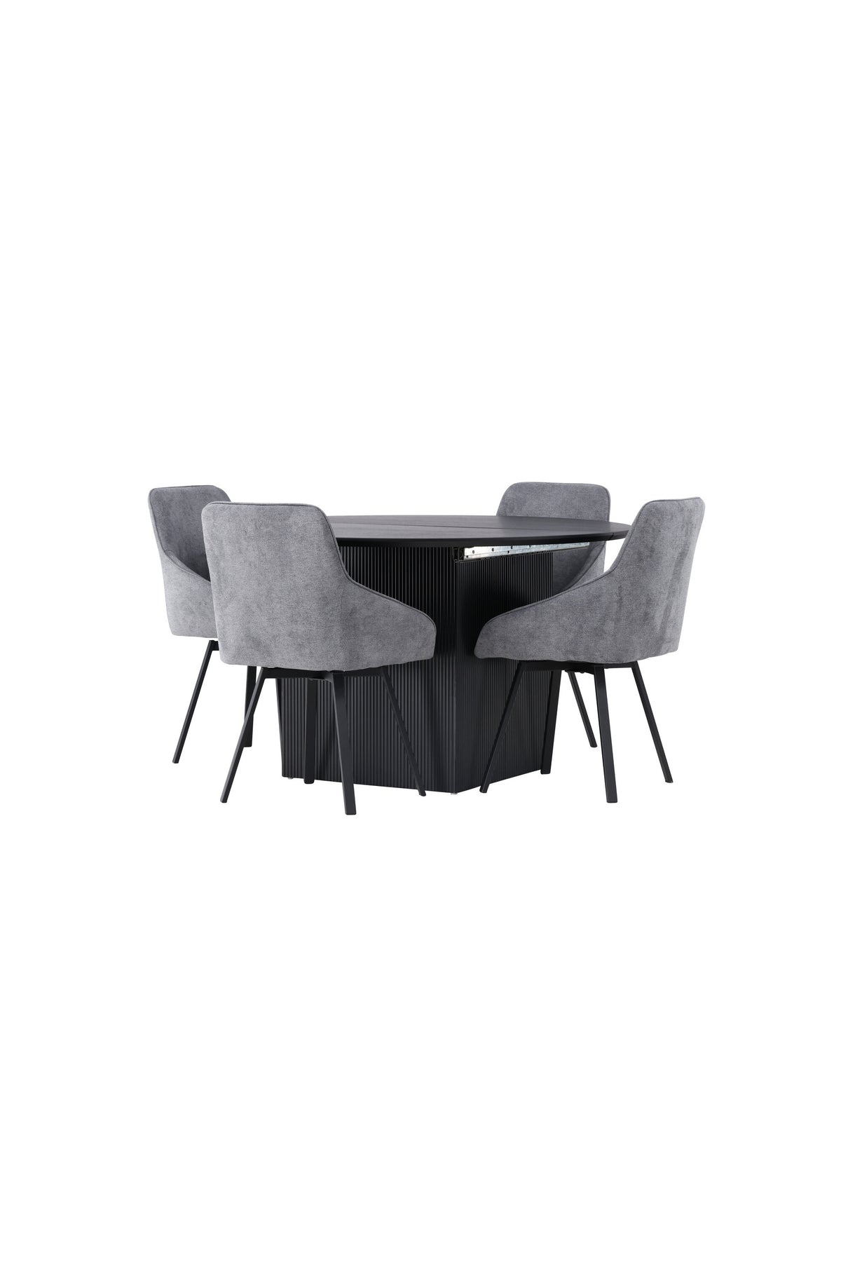 Matilda Esszimmerset + Rosie ⌀130cm/4St. in Schwarzgrau präsentiert im Onlineshop von KAQTU Design AG. Esszimmerset ist von Venture Home