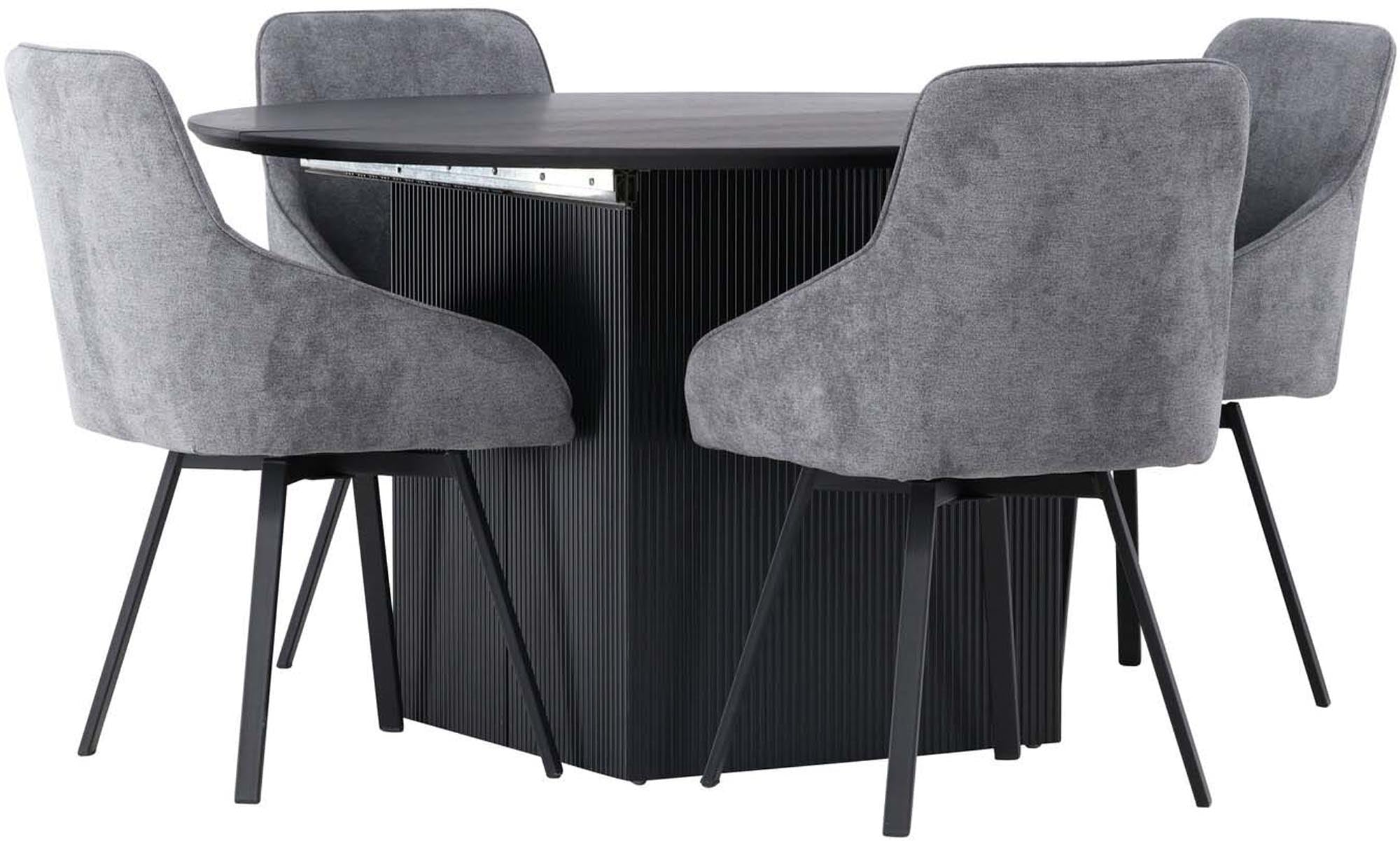 Elegantes Matilda Set: Rosie Tisch 130cm & 4 Stühle von Venture Home.