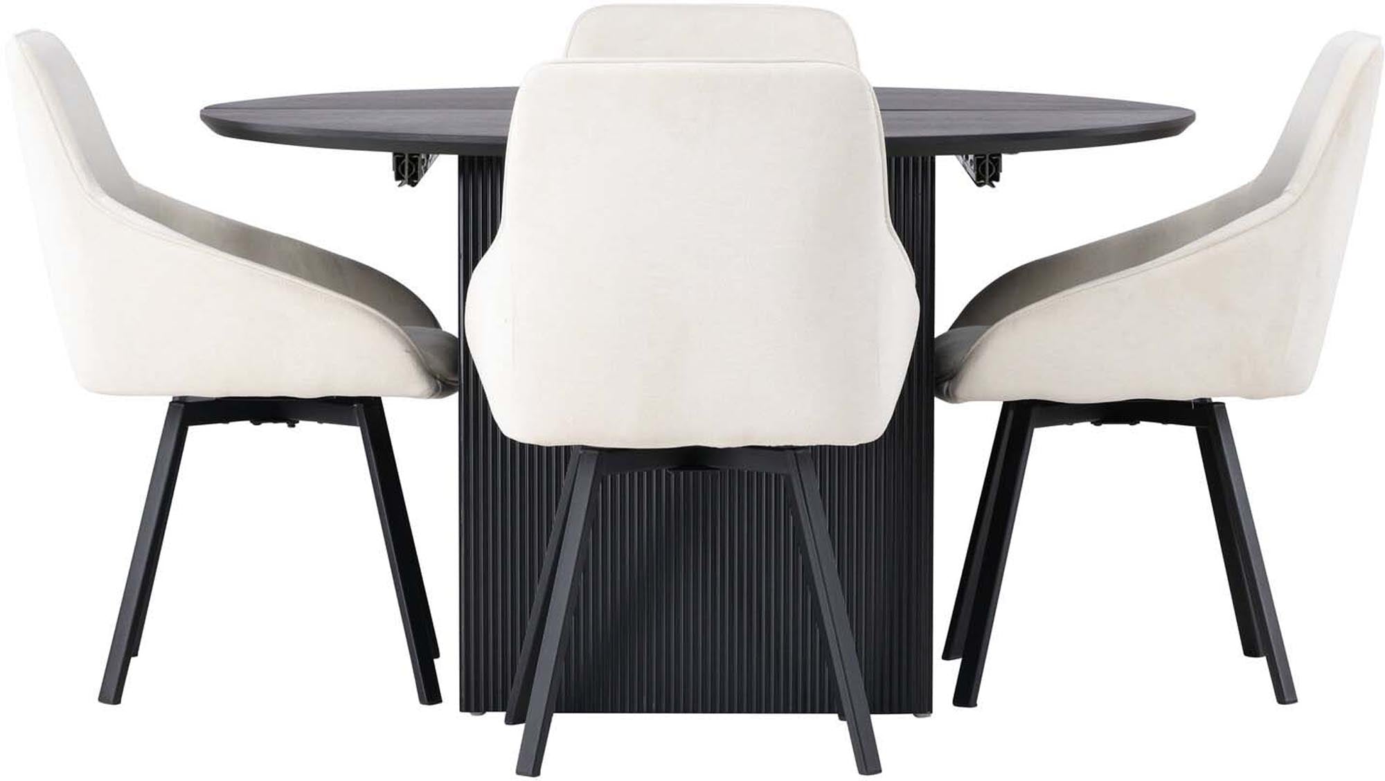 Elegantes Matilda Esszimmerset: Ausziehbarer Tisch, skandinavische Rosie Stühle, modernes Design, Komfort und Stil.