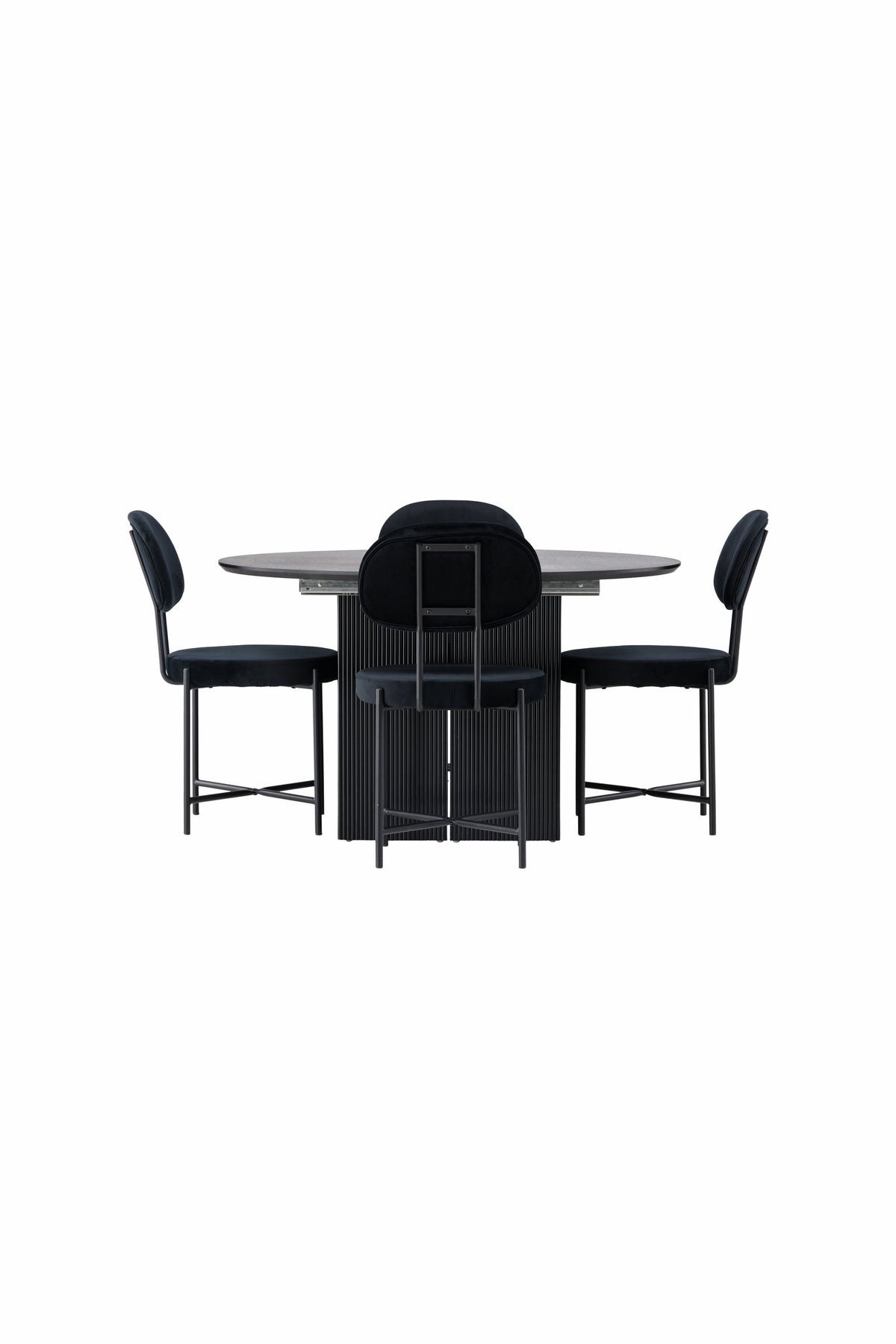Matilda Esszimmerset + Stella ⌀130cm/4St. in Schwarz präsentiert im Onlineshop von KAQTU Design AG. Esszimmerset ist von Venture Home
