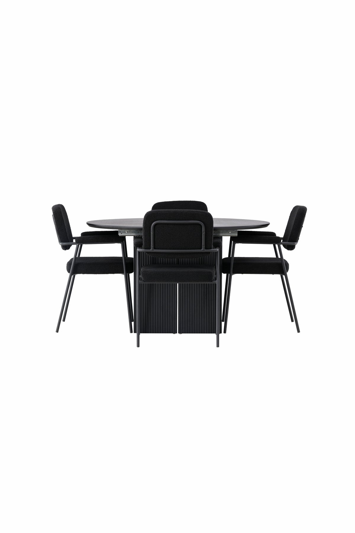 Matilda Esszimmerset + Yesterday ⌀130cm/4St. in Schwarz präsentiert im Onlineshop von KAQTU Design AG. Esszimmerset ist von Venture Home