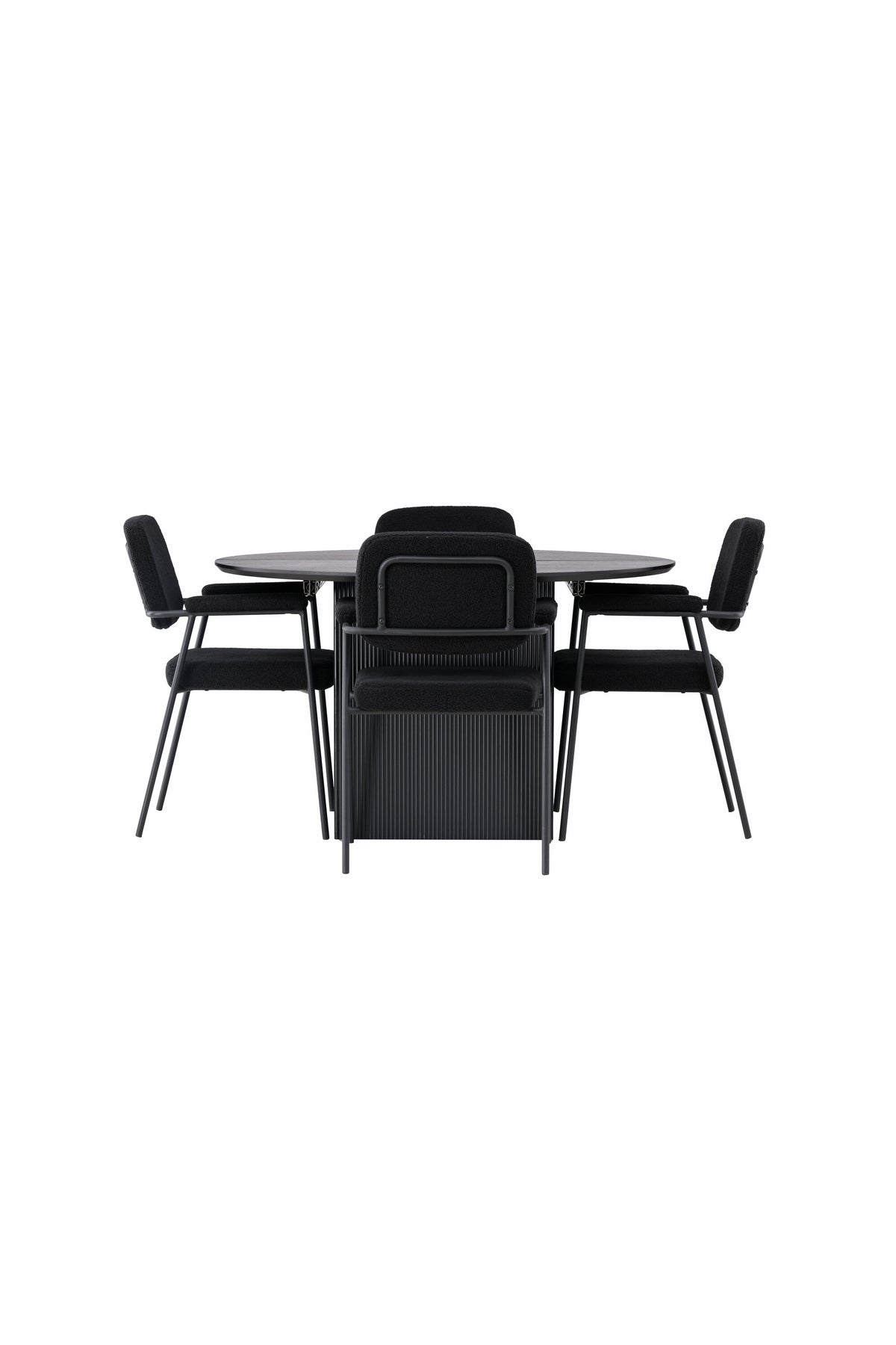 Matilda Esszimmerset + Yesterday ⌀130cm/4St. in Schwarz präsentiert im Onlineshop von KAQTU Design AG. Esszimmerset ist von Venture Home