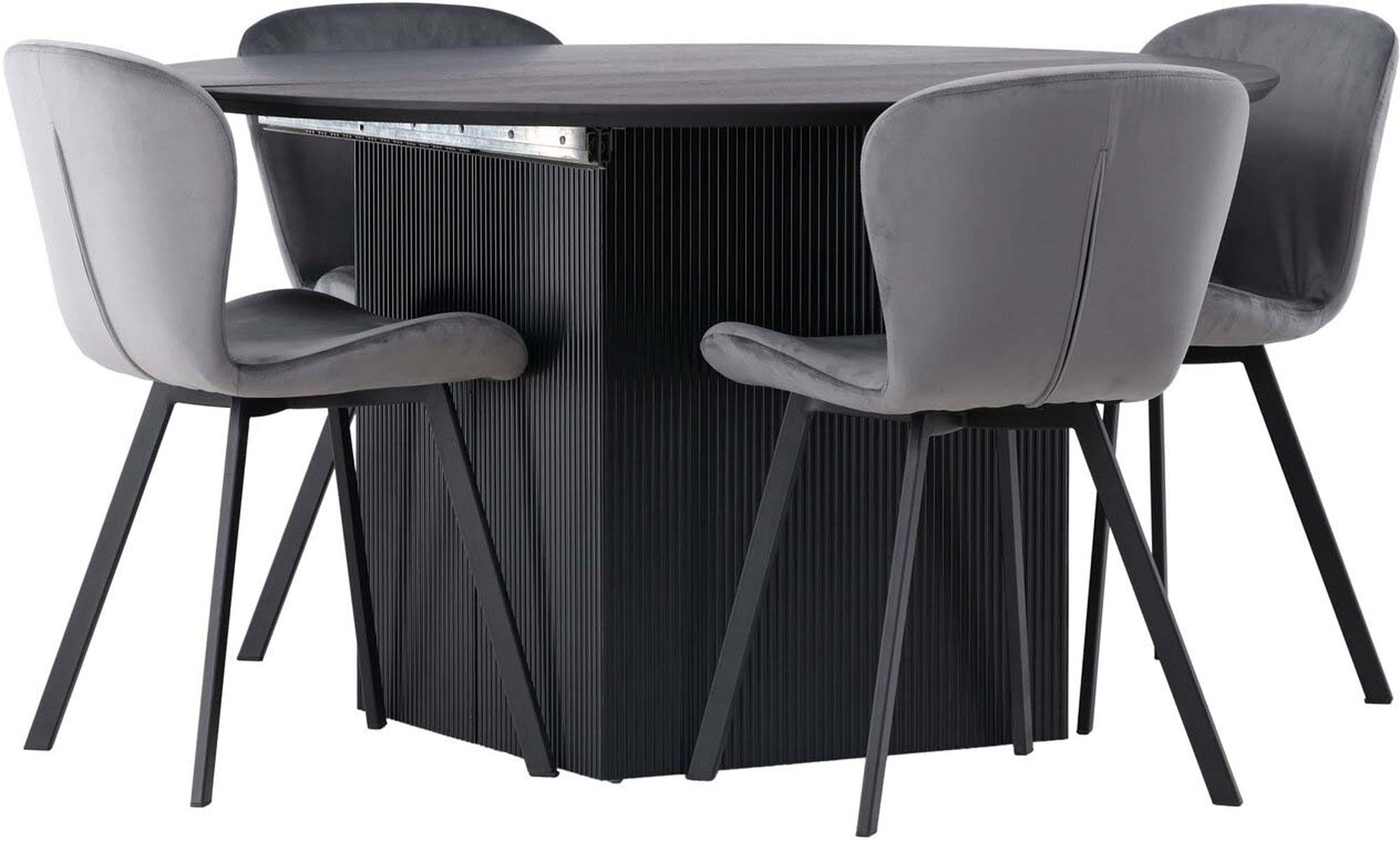 Elegantes Esszimmerset Matilda mit rundem Tisch und 4 Stühlen.