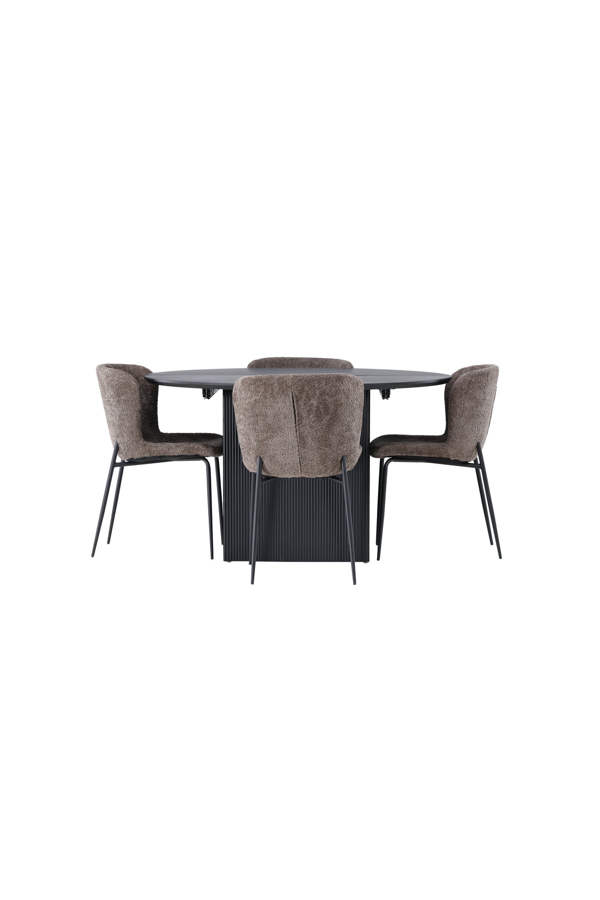 Matilda Esszimmerset + Modesto ⌀130cm/4St. in Schwarz, Dunkelgrau präsentiert im Onlineshop von KAQTU Design AG. Esszimmerset ist von Venture Home