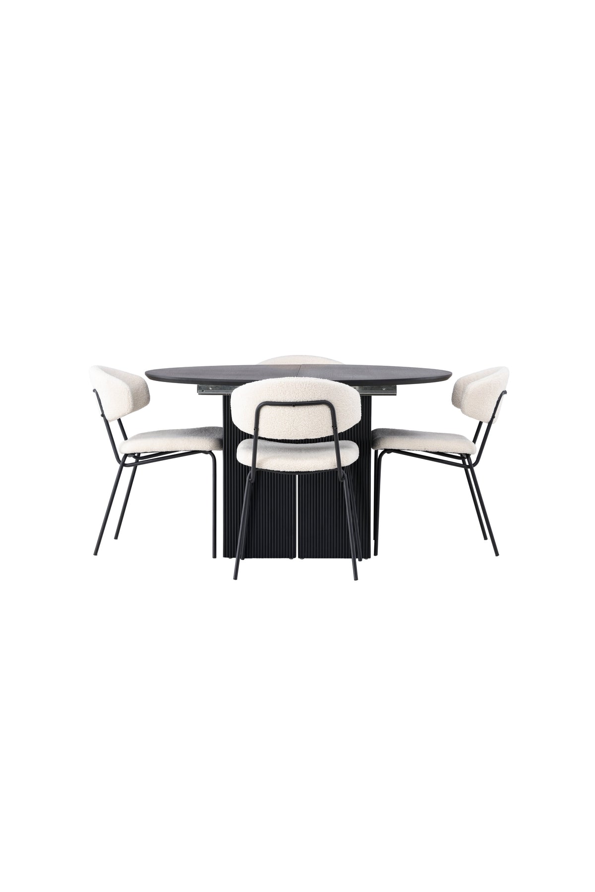 Matilda Esszimmerset + Chico ⌀130cm/4St. in Weiss präsentiert im Onlineshop von KAQTU Design AG. Esszimmerset ist von Venture Home