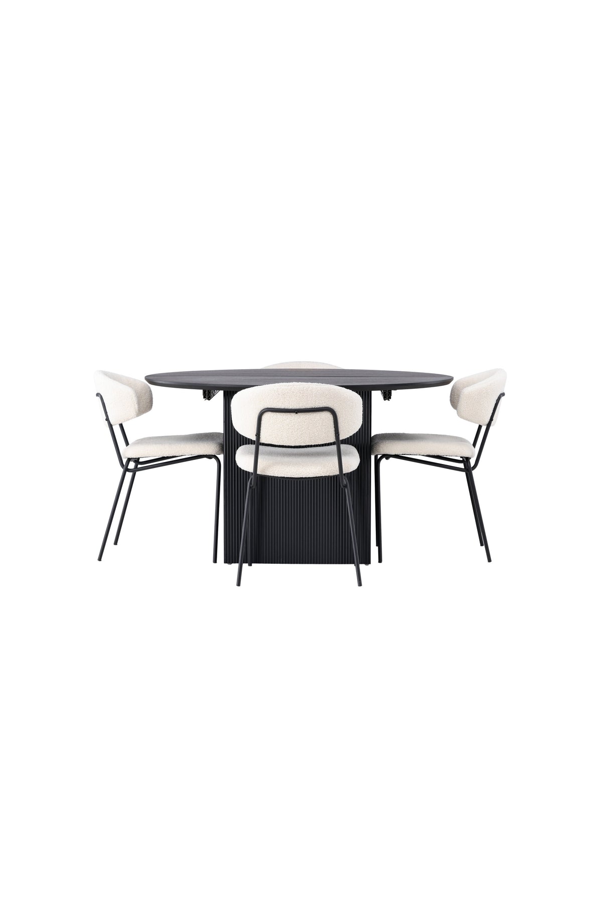 Matilda Esszimmerset + Chico ⌀130cm/4St. in Weiss präsentiert im Onlineshop von KAQTU Design AG. Esszimmerset ist von Venture Home