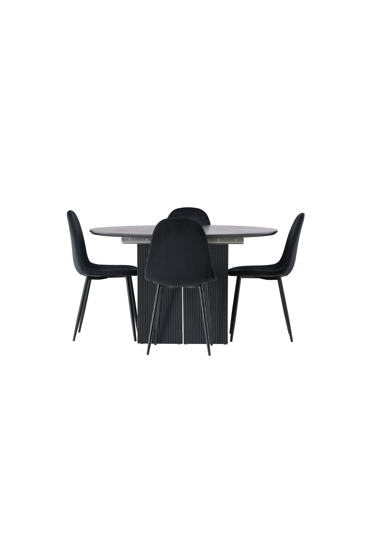Matilda Esszimmerset + Polar ⌀130cm/4St. in Schwarz präsentiert im Onlineshop von KAQTU Design AG. Esszimmerset ist von Venture Home
