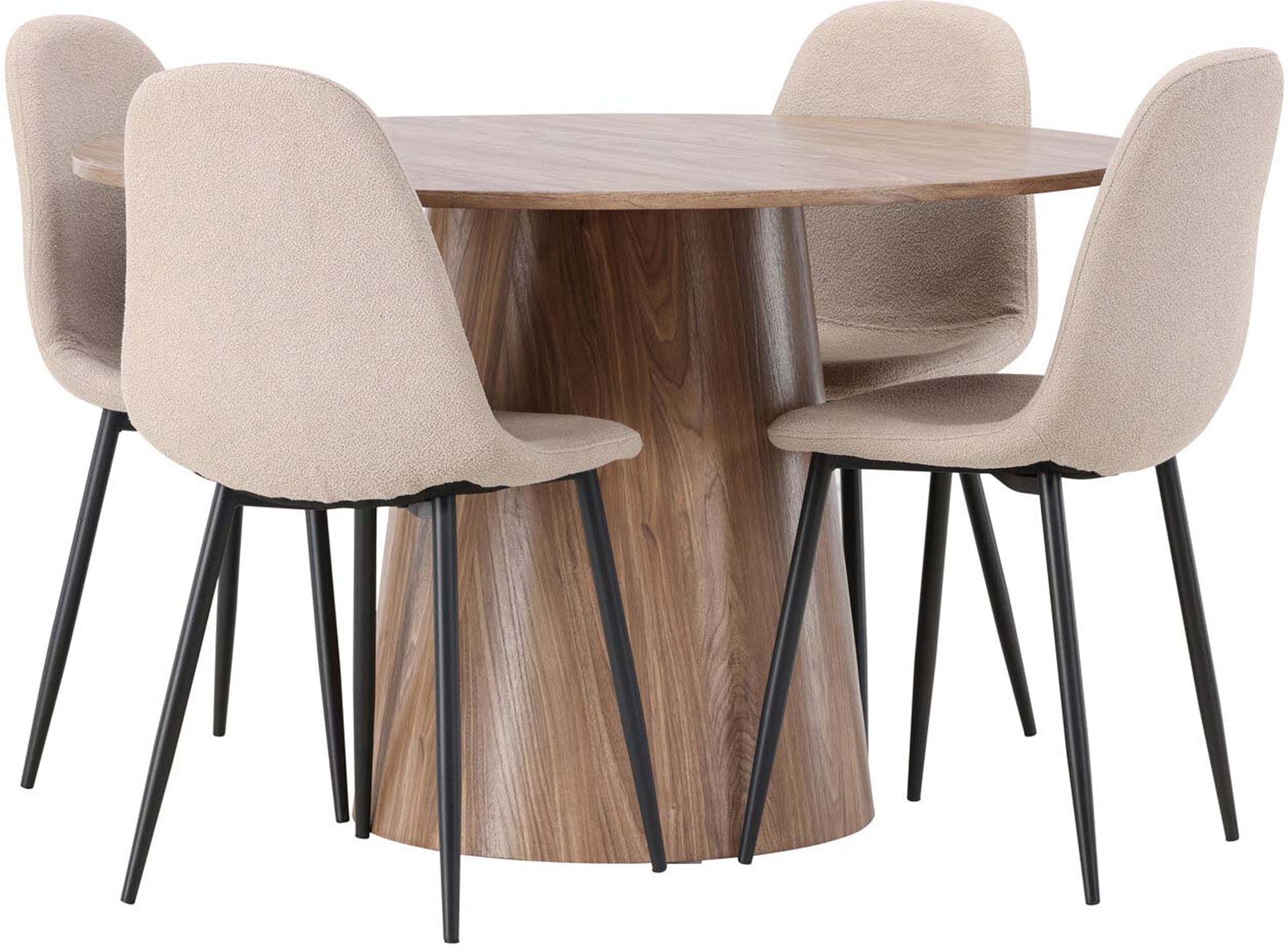 Erleben Sie das elegante Lanzo Esszimmerset + Polar ⌀120cm/4St. von Venture Home – perfekte Kombination aus modernem Stil und hohem Sitzkomfort für gesellige Momente.