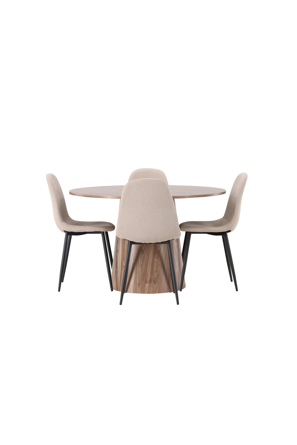 Lanzo Esszimmerset + Polar ⌀120cm/4St. in Natur / Beige / Schwarz präsentiert im Onlineshop von KAQTU Design AG. Esszimmerset ist von Venture Home