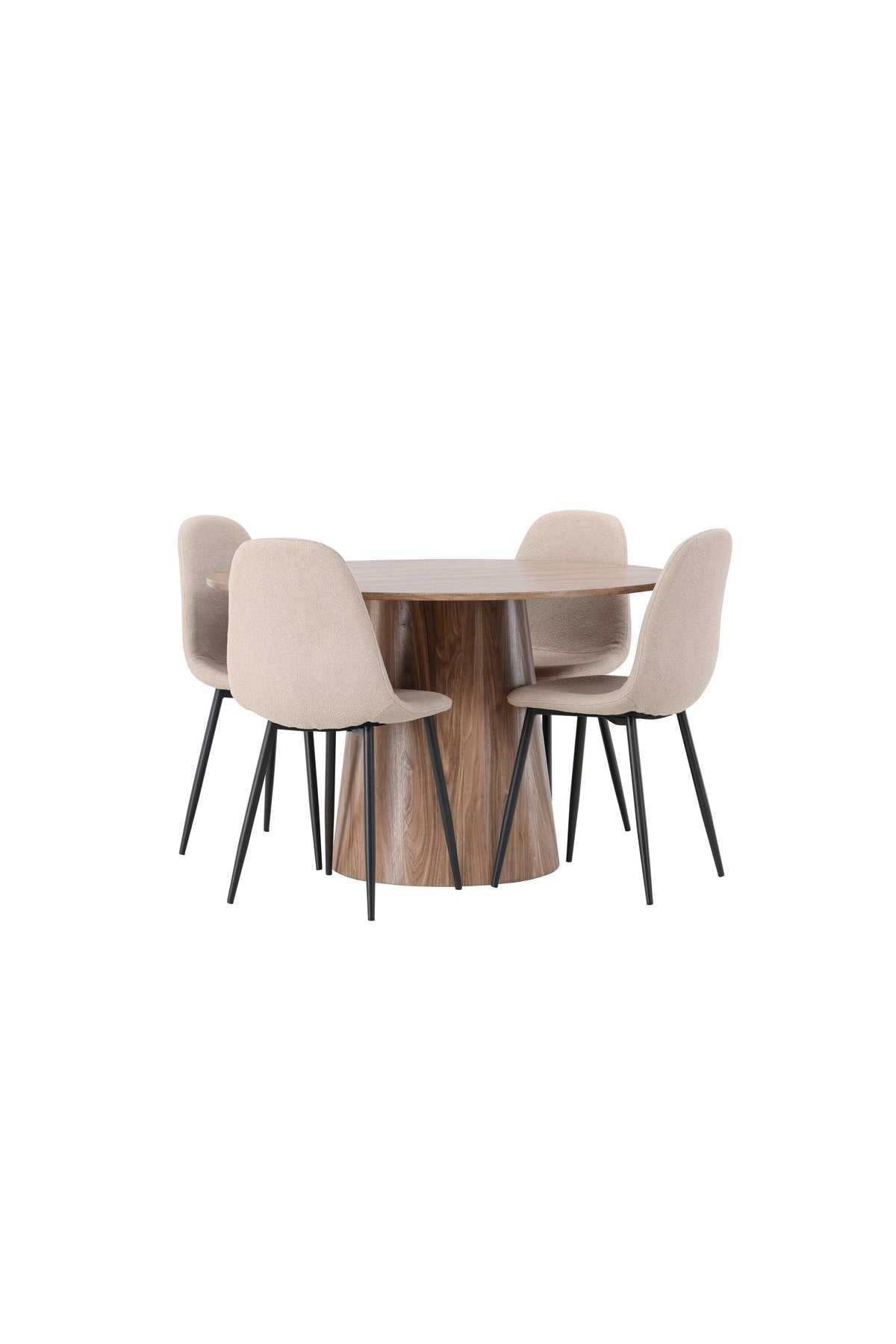 Lanzo Esszimmerset + Polar ⌀120cm/4St. in Natur / Beige / Schwarz präsentiert im Onlineshop von KAQTU Design AG. Esszimmerset ist von Venture Home