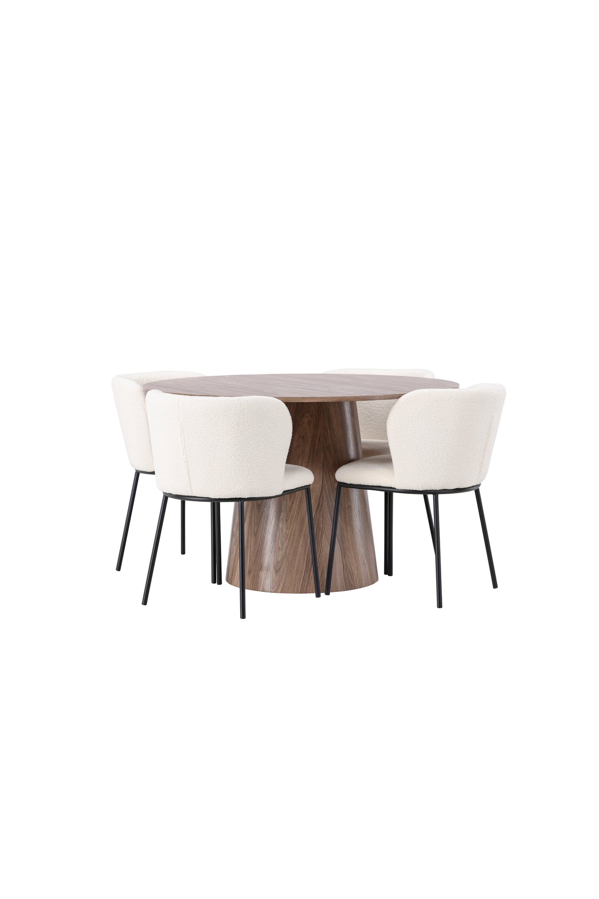 Lanzo Esszimmerset + Edina ⌀120cm/4St. in Schwarz-Weiss präsentiert im Onlineshop von KAQTU Design AG. Esszimmerset ist von Venture Home