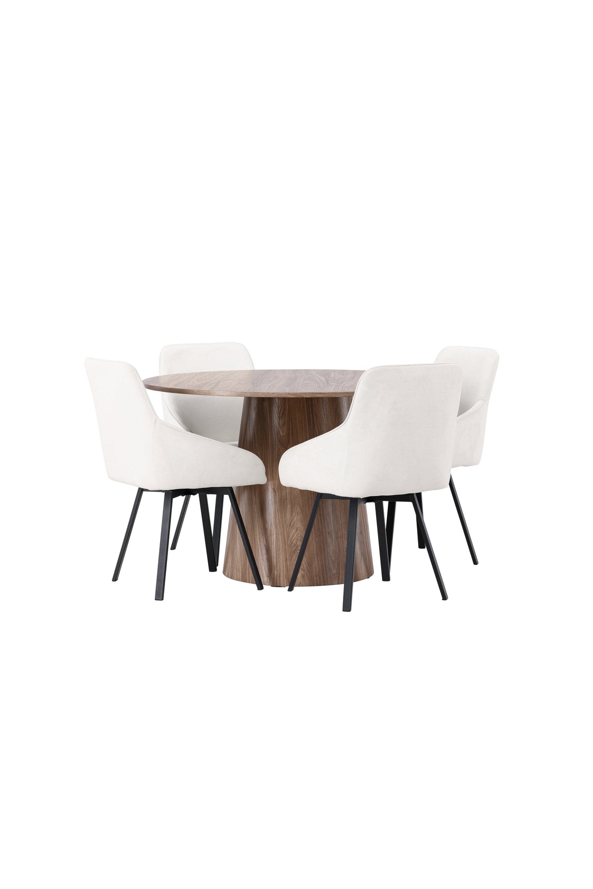 Lanzo Esszimmerset + Rosie ⌀120cm/4St. in Natur / Beige / Schwarz präsentiert im Onlineshop von KAQTU Design AG. Esszimmerset ist von Venture Home