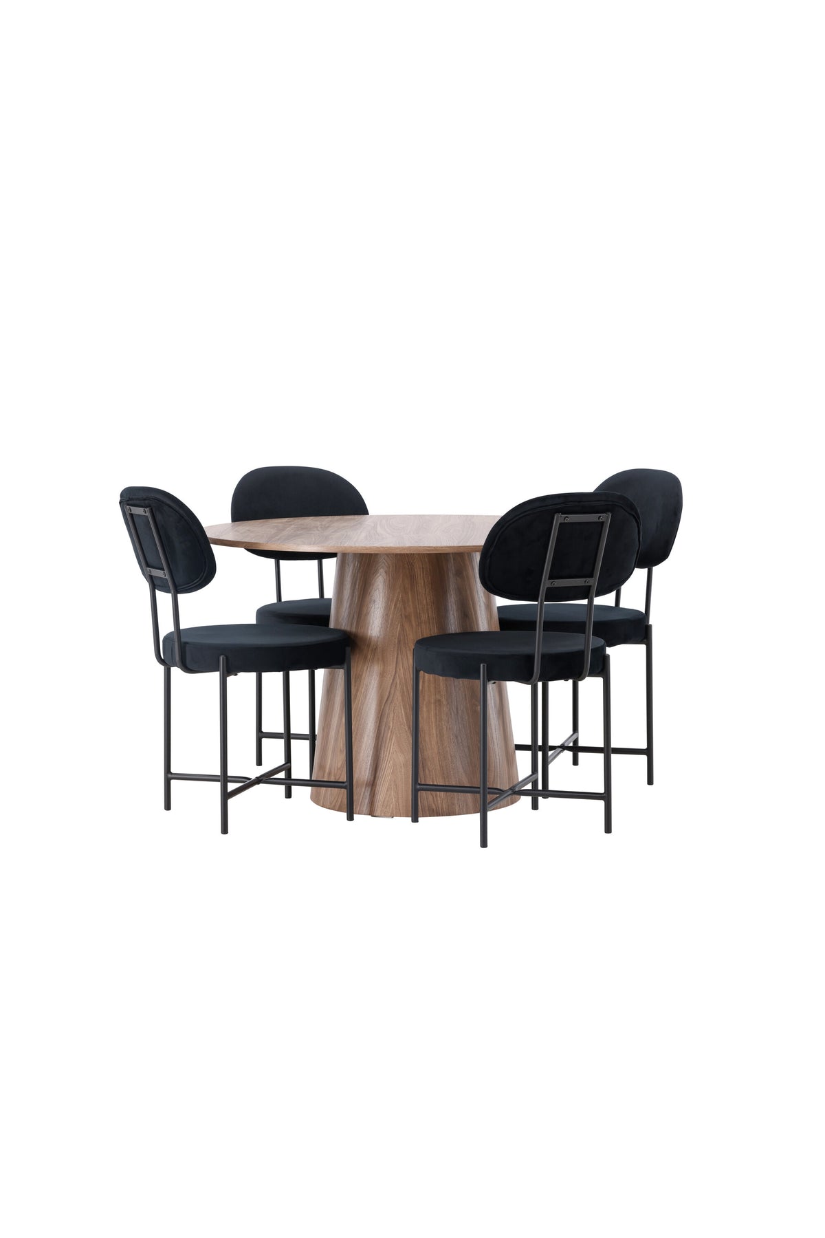 Lanzo Esszimmerset + Stella ⌀120cm/4St. in Natur / Schwarz präsentiert im Onlineshop von KAQTU Design AG. Esszimmerset ist von Venture Home
