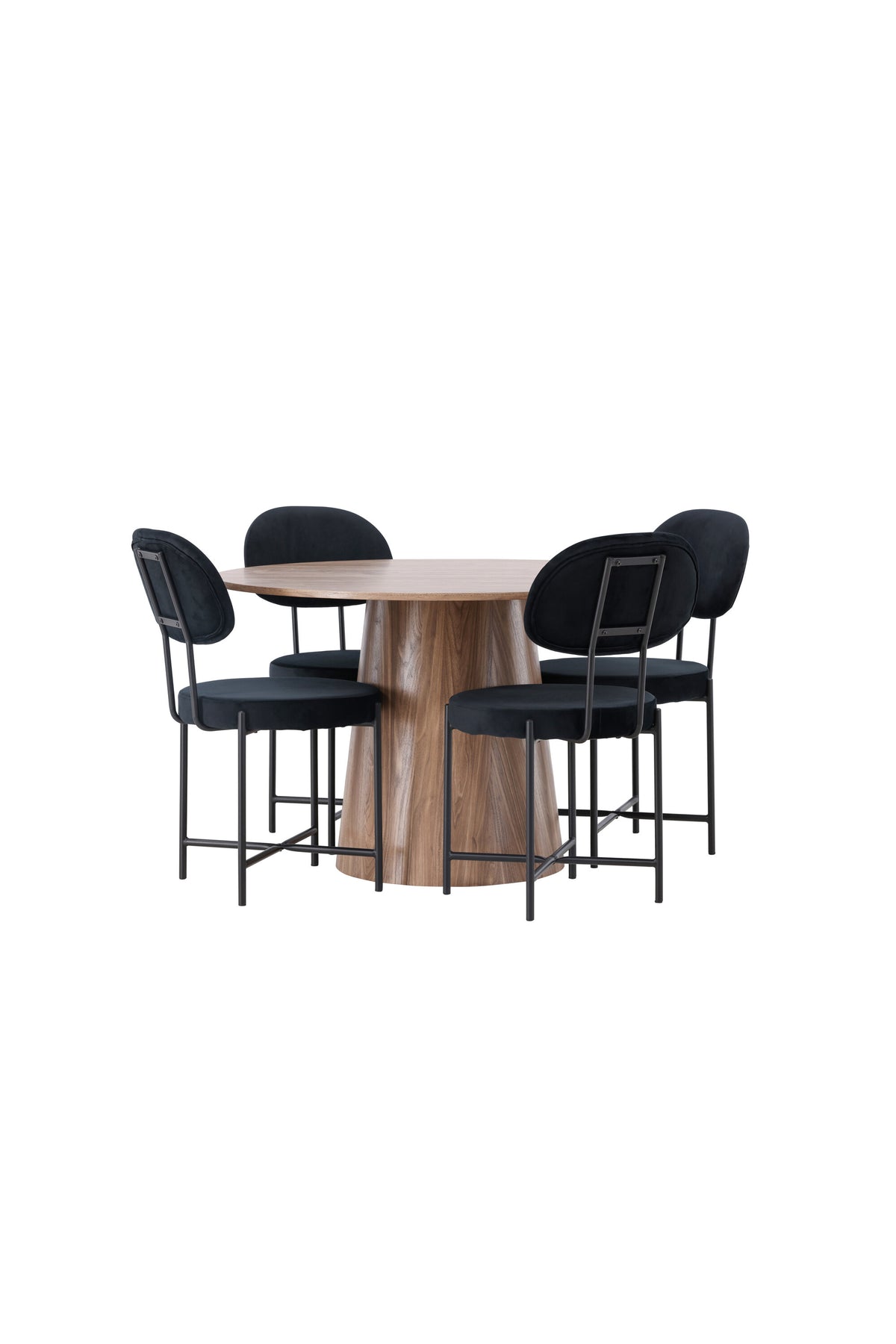 Lanzo Esszimmerset + Stella ⌀120cm/4St. in Natur / Schwarz präsentiert im Onlineshop von KAQTU Design AG. Esszimmerset ist von Venture Home