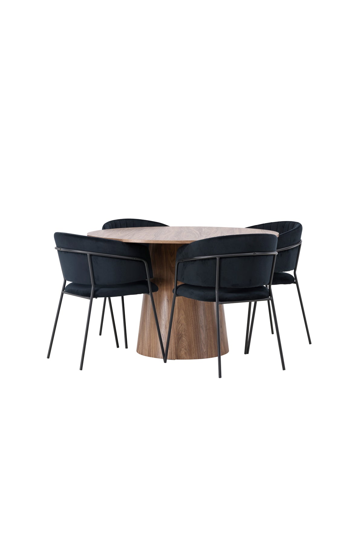 Lanzo Esszimmerset + Selma ⌀120cm/4St. in Natur / Schwarz präsentiert im Onlineshop von KAQTU Design AG. Esszimmerset ist von Venture Home