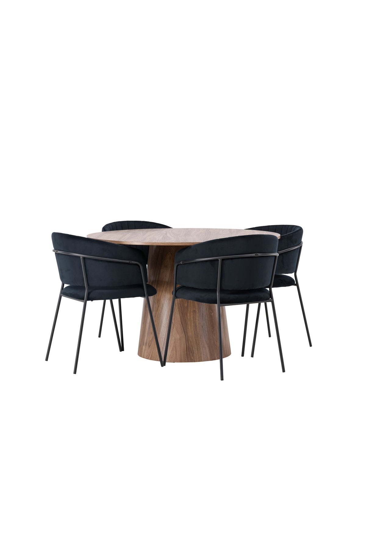 Lanzo Esszimmerset + Selma ⌀120cm/4St. in Natur / Schwarz präsentiert im Onlineshop von KAQTU Design AG. Esszimmerset ist von Venture Home