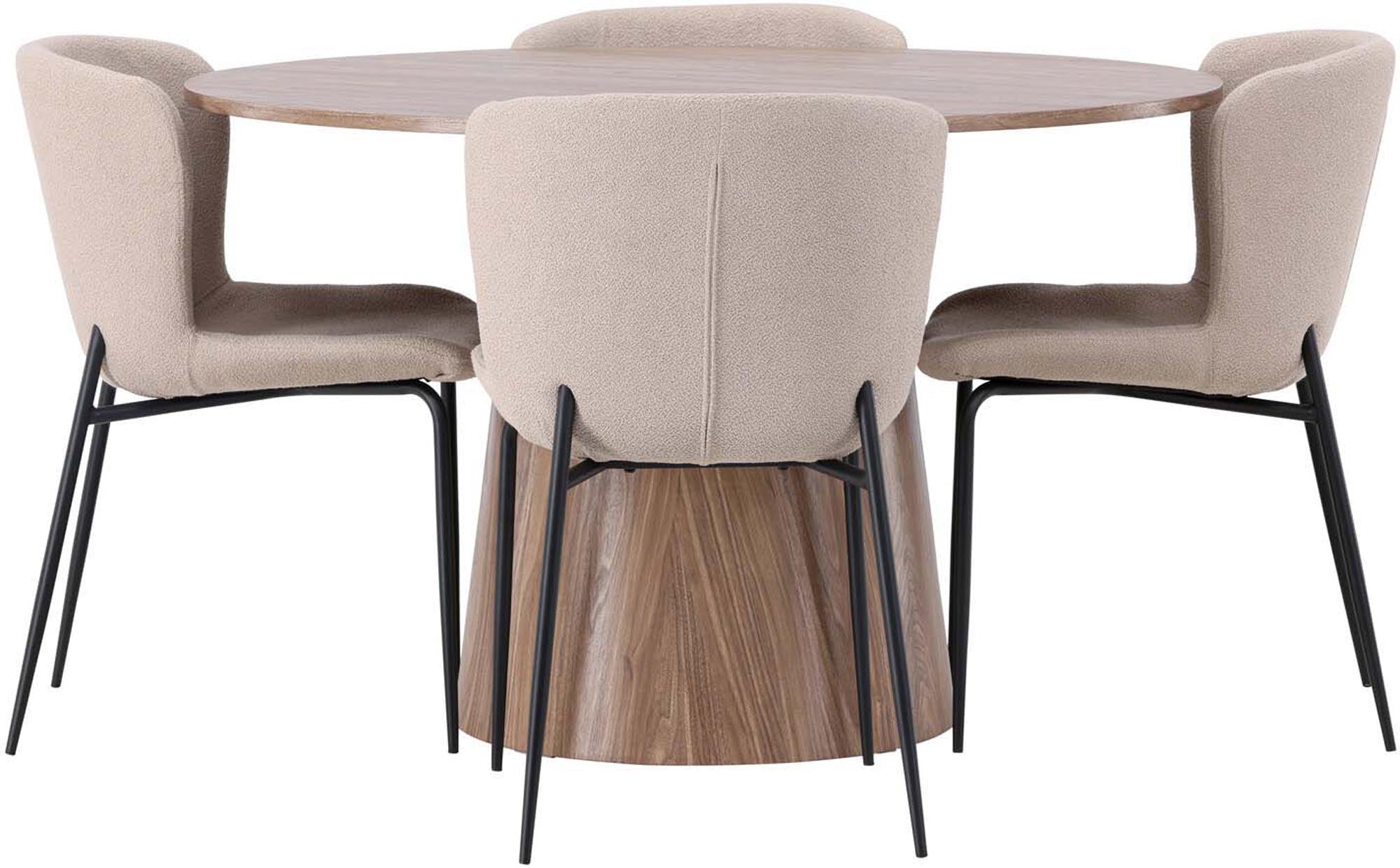 Venture Home: Lanzo Esszimmerset mit Modesto Tisch, 120cm, 4 Stühle.