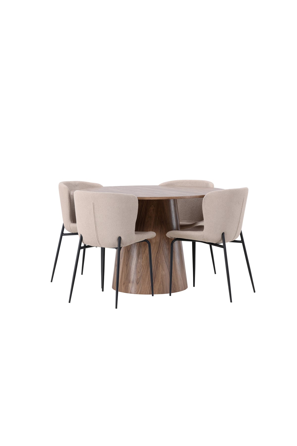 Lanzo Esszimmerset + Modesto ⌀120cm/4St. in Beige / Schwarz präsentiert im Onlineshop von KAQTU Design AG. Esszimmerset ist von Venture Home