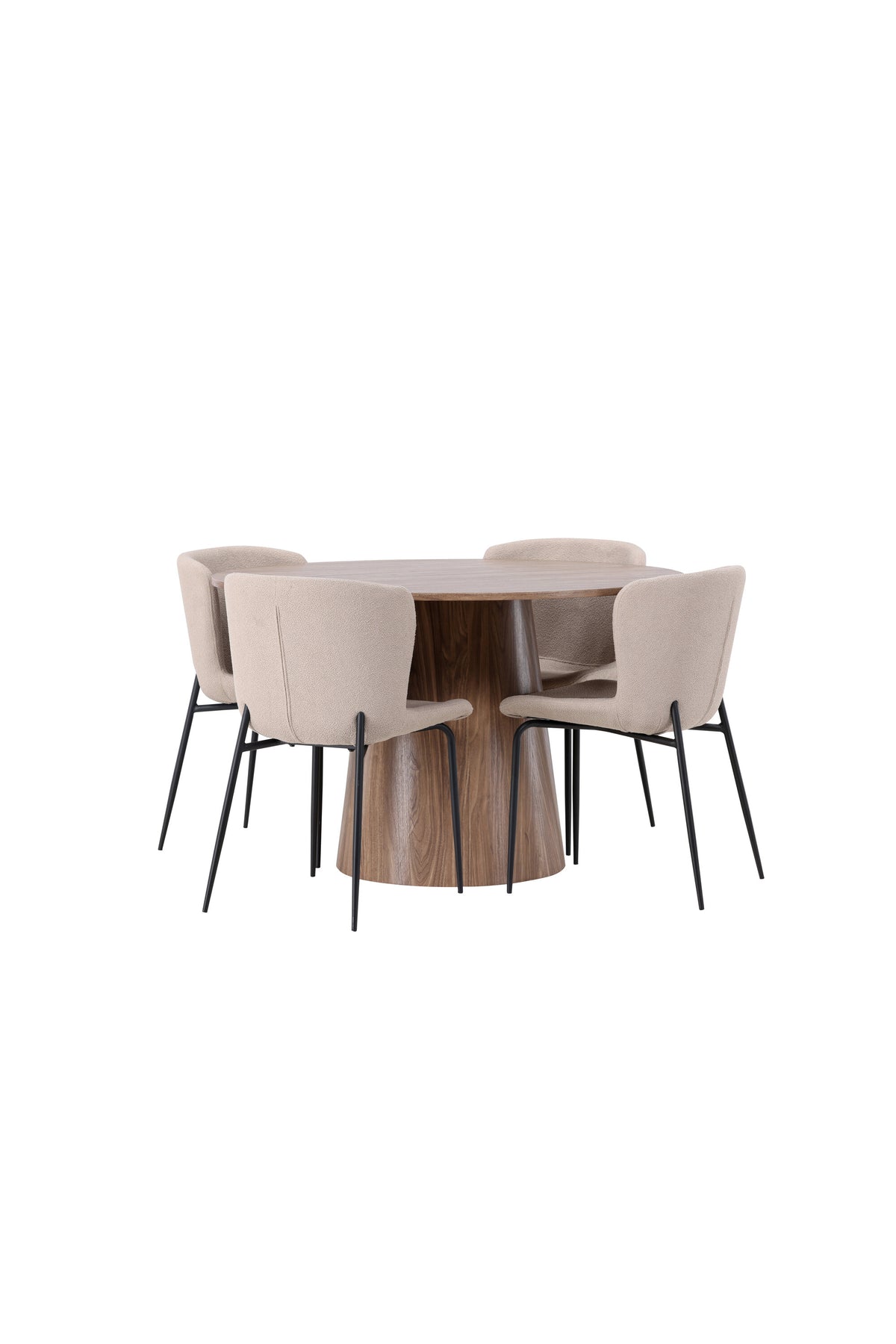 Lanzo Esszimmerset + Modesto ⌀120cm/4St. in Beige / Schwarz präsentiert im Onlineshop von KAQTU Design AG. Esszimmerset ist von Venture Home