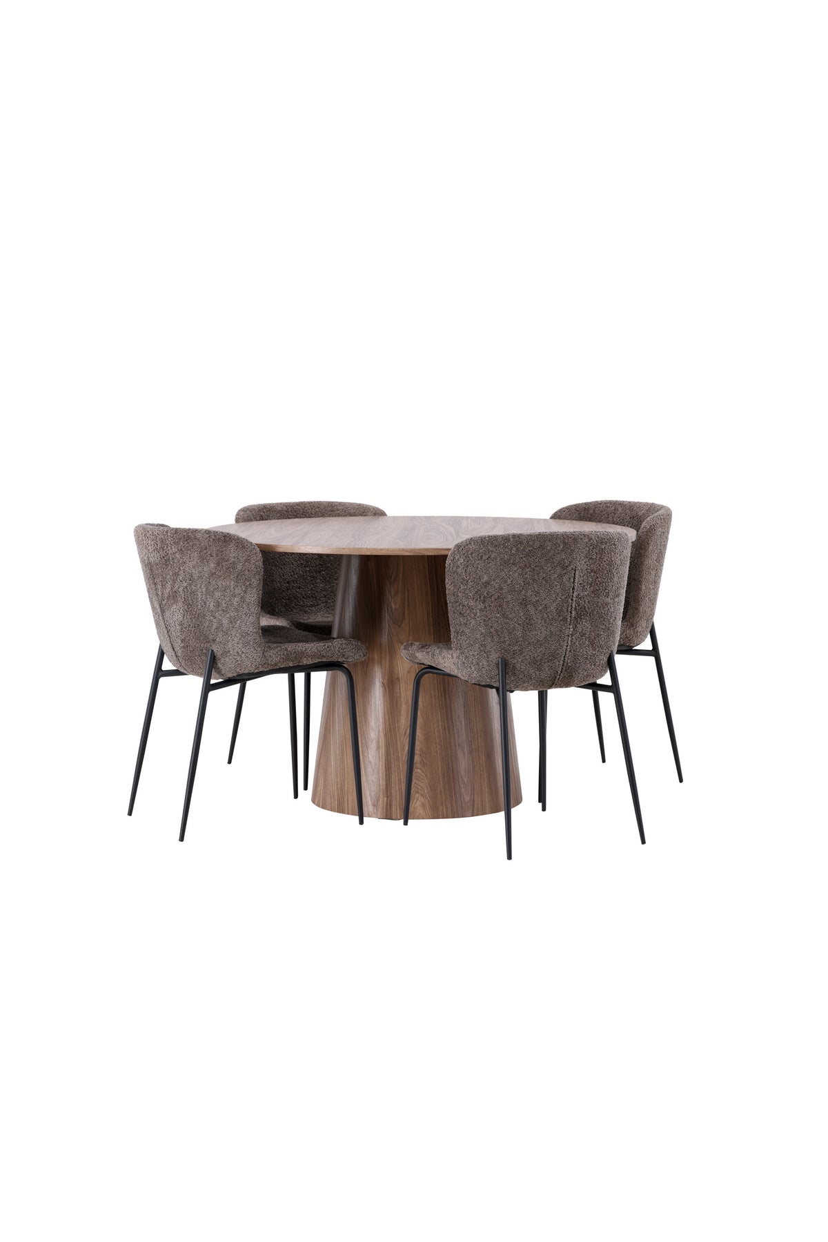 Lanzo Esszimmerset + Modesto ⌀120cm/4St. in Schwarz / Dunkelgrau präsentiert im Onlineshop von KAQTU Design AG. Esszimmerset ist von Venture Home