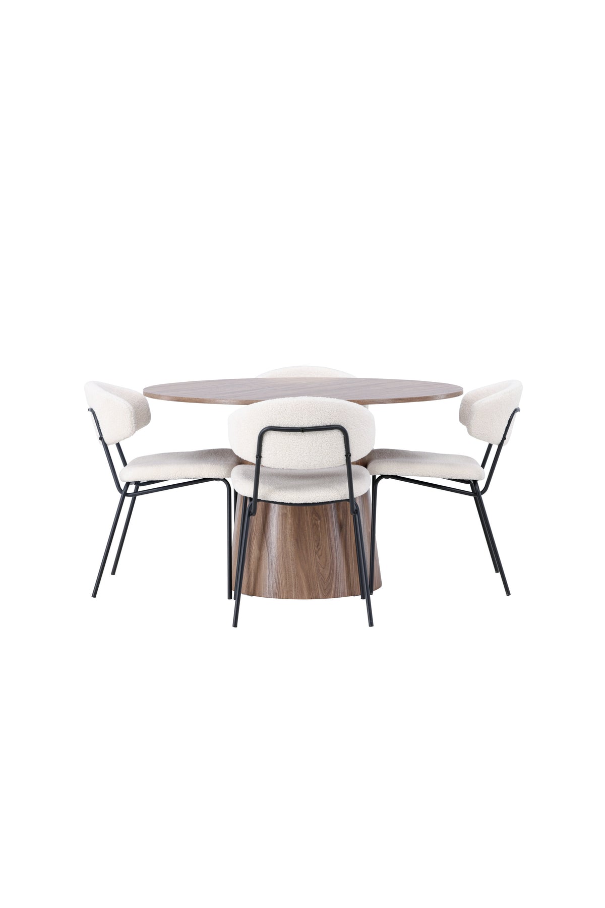 Lanzo Esszimmerset + Chico ⌀120cm/4St. in Natur / Weiss präsentiert im Onlineshop von KAQTU Design AG. Esszimmerset ist von Venture Home