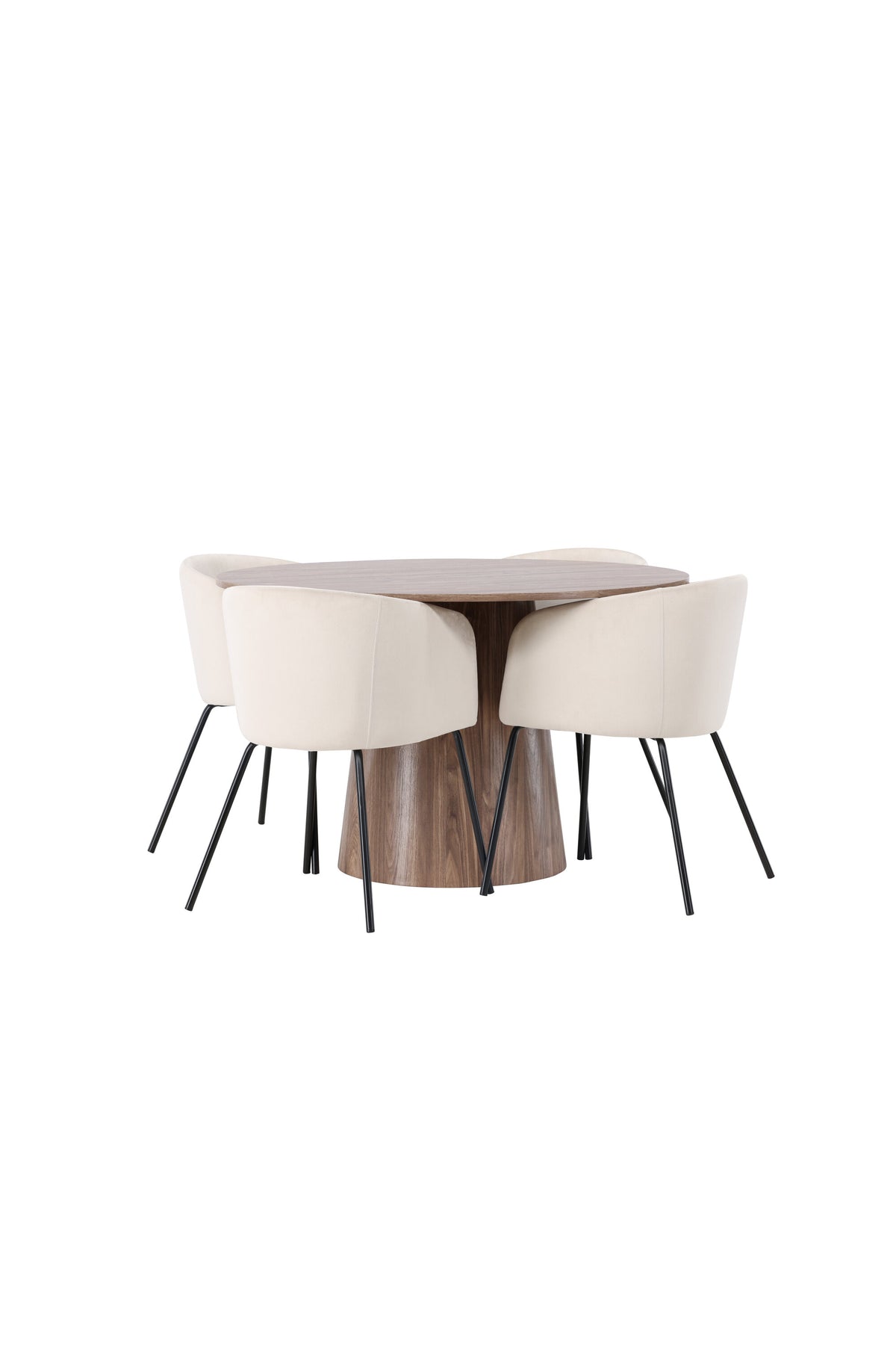 Lanzo Esszimmerset + Berit ⌀120cm/4St. in Beige / Schwarz präsentiert im Onlineshop von KAQTU Design AG. Esszimmerset ist von Venture Home