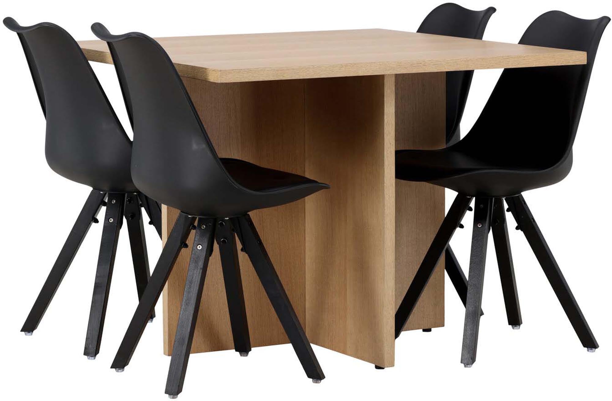 Entdecken Sie das elegante Esszimmerset Leo mit Zeno Stühlen, das Ihrem Essbereich einen modernen Touch verleiht. Ideal für stilvolle Einrichtungsliebhaber.