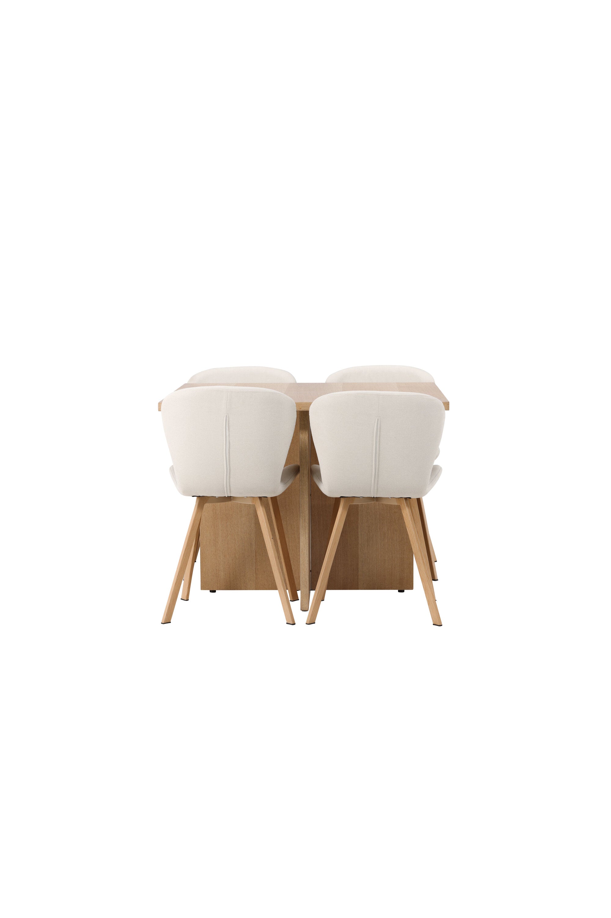 Leo Esszimmerset + Lilja 100cm/4St. in Beige, Natur präsentiert im Onlineshop von KAQTU Design AG. Esszimmerset ist von Venture Home