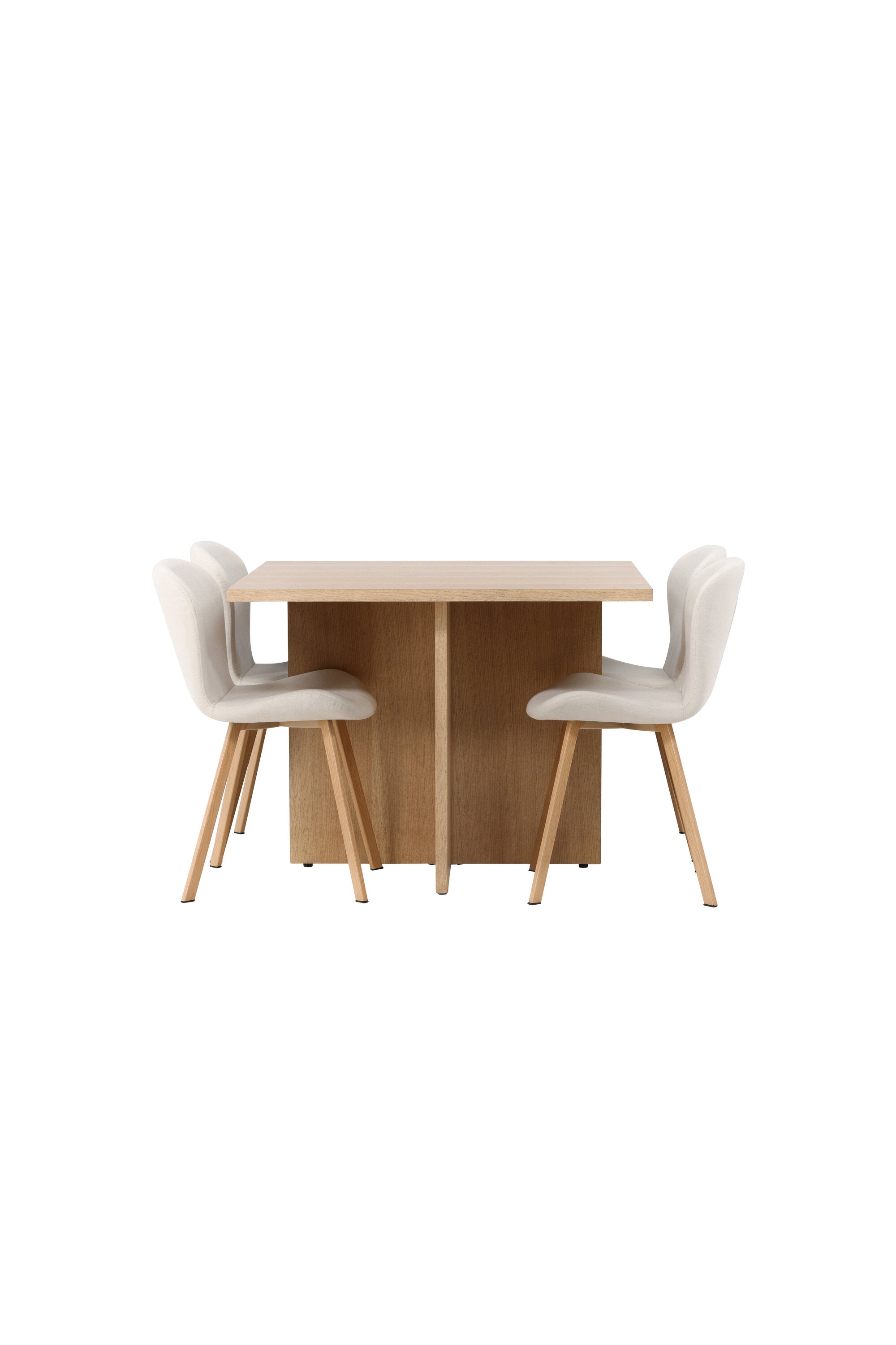 Leo Esszimmerset + Lilja 100cm/4St. in Beige, Natur präsentiert im Onlineshop von KAQTU Design AG. Esszimmerset ist von Venture Home