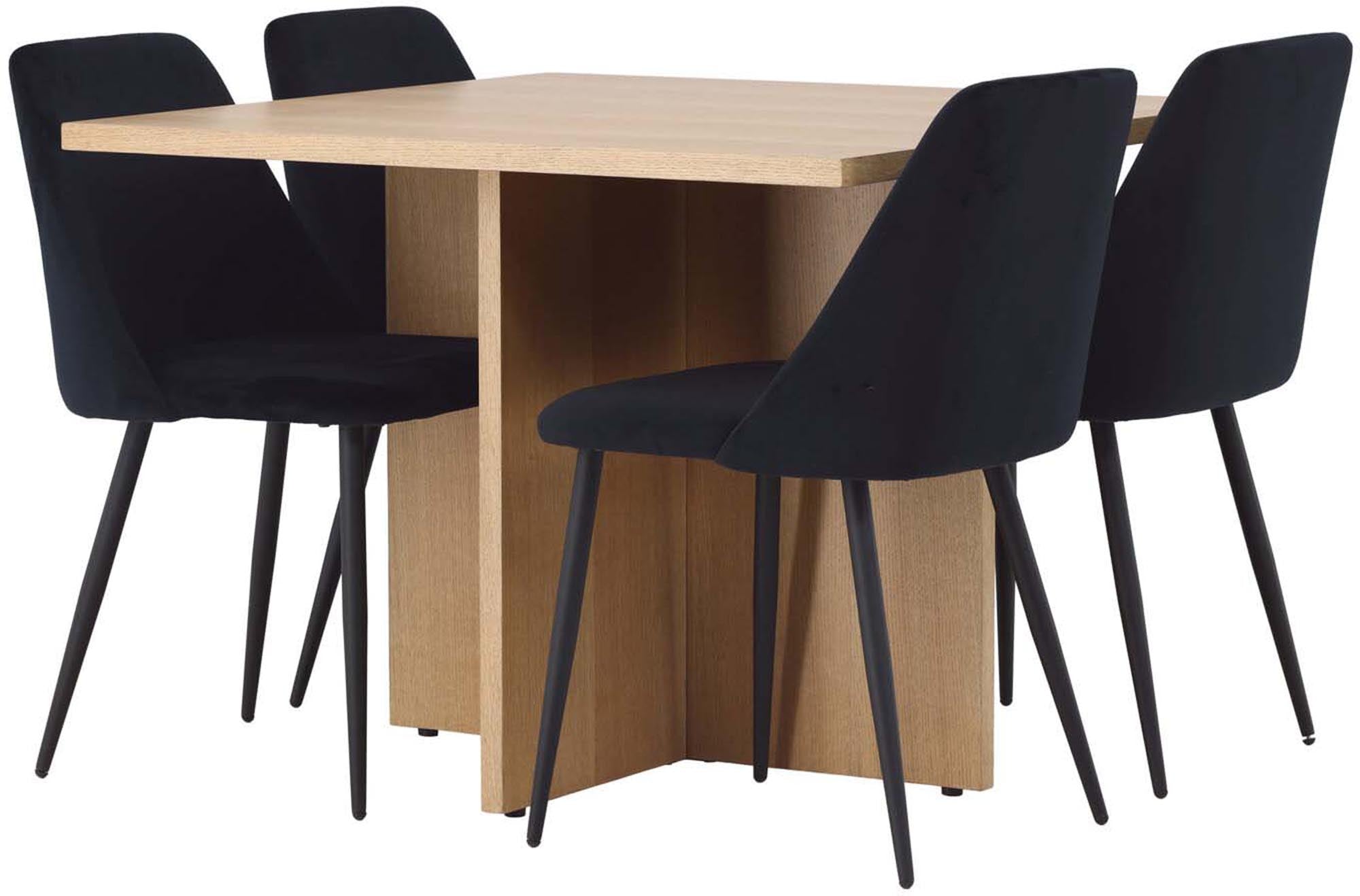 Stilvolles Leo Esszimmerset mit 4 Stühlen für moderne Wohnräume.