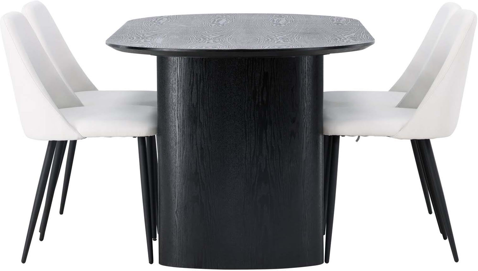 Isolde Esszimmerset + Night 180cm/4St.: Elegantes ovales Design, langlebige Materialien und ergonomische Stühle für unvergessliche Essmomente.